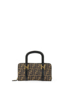 Fendi Vintage Zucca Canvas Top Handle Wallet Bag