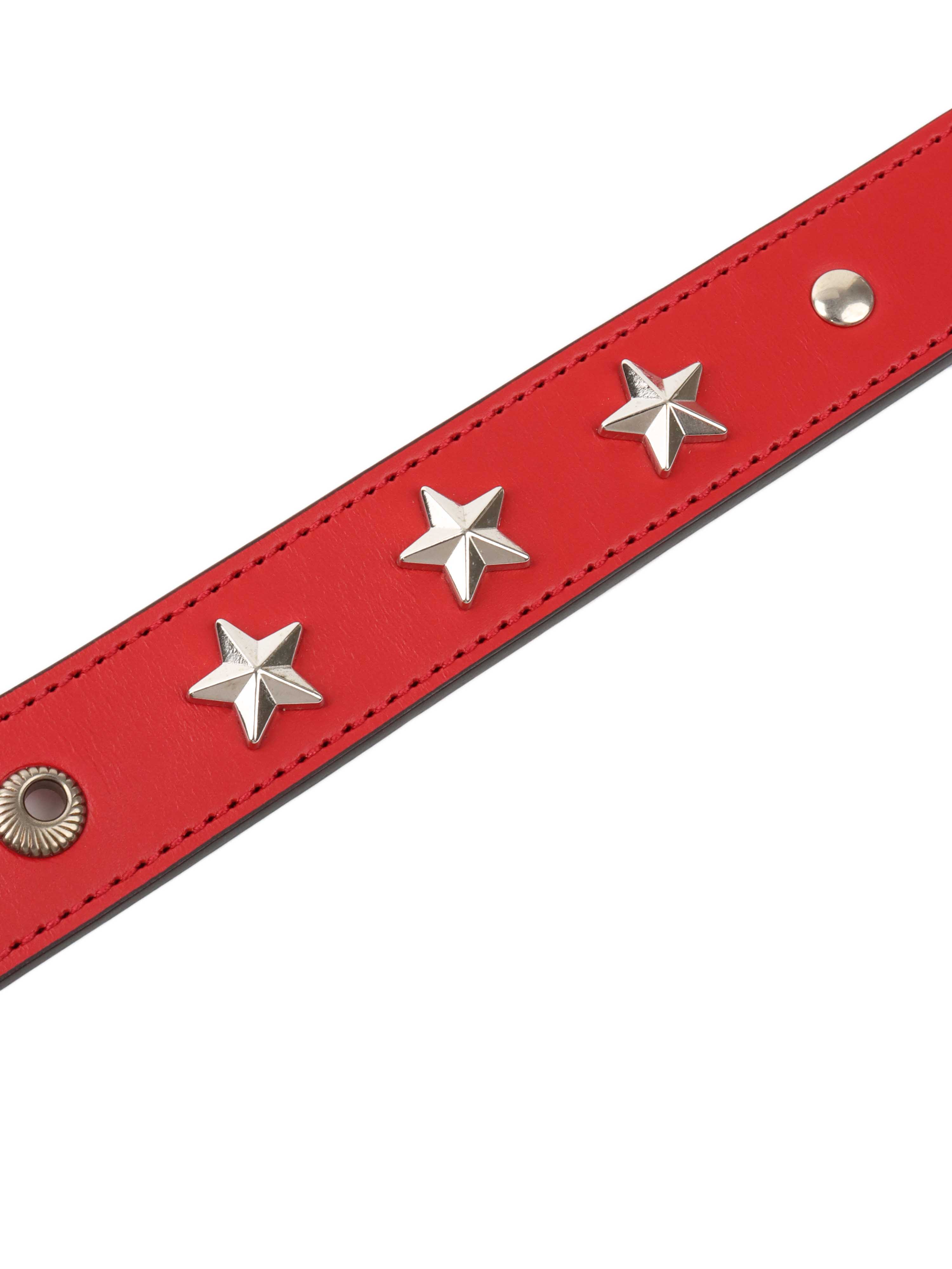 Gucci Red Leather GG Studded Belt - Size 90.