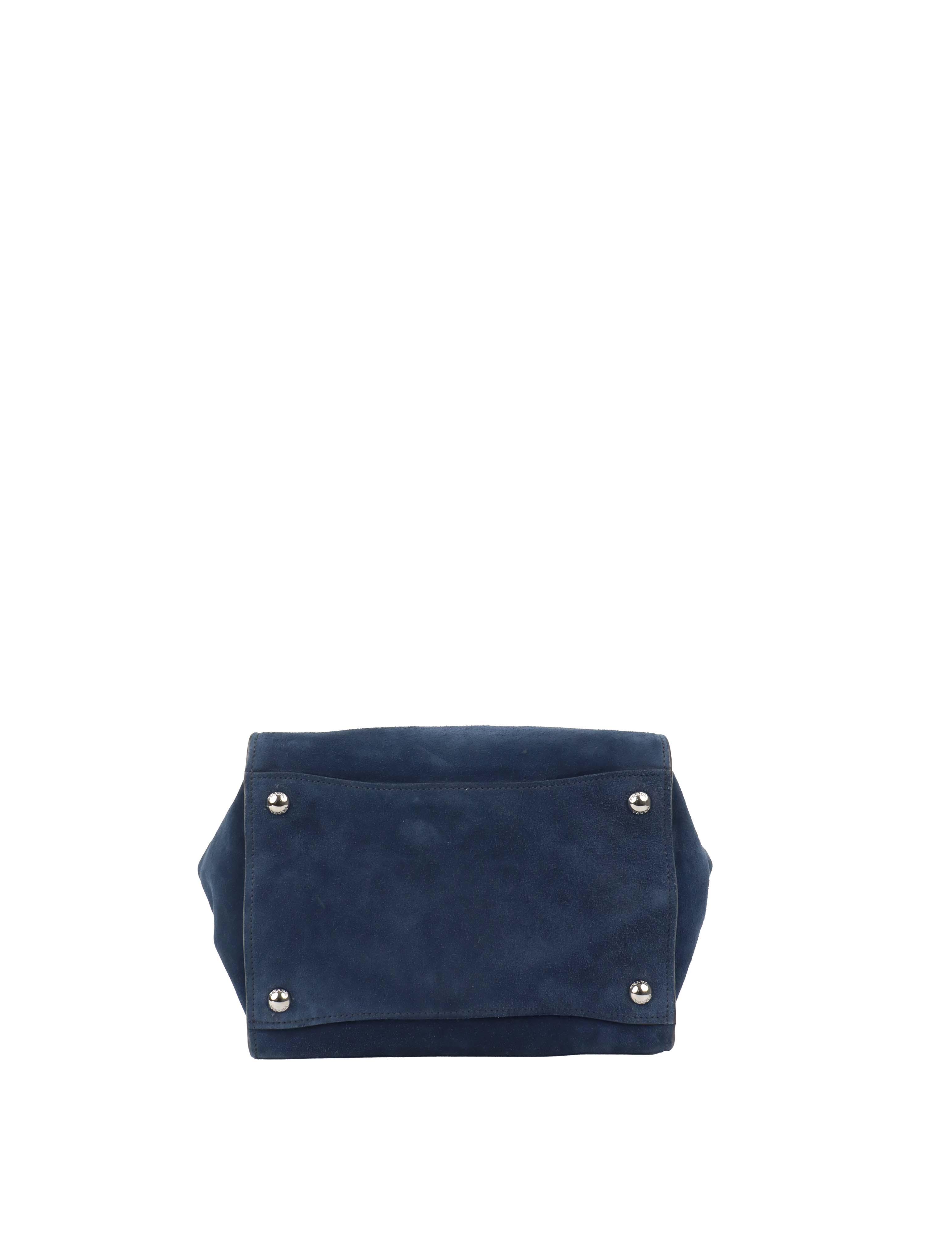 Prada Royal Blue Suede Double Zipped Shoulder Bag