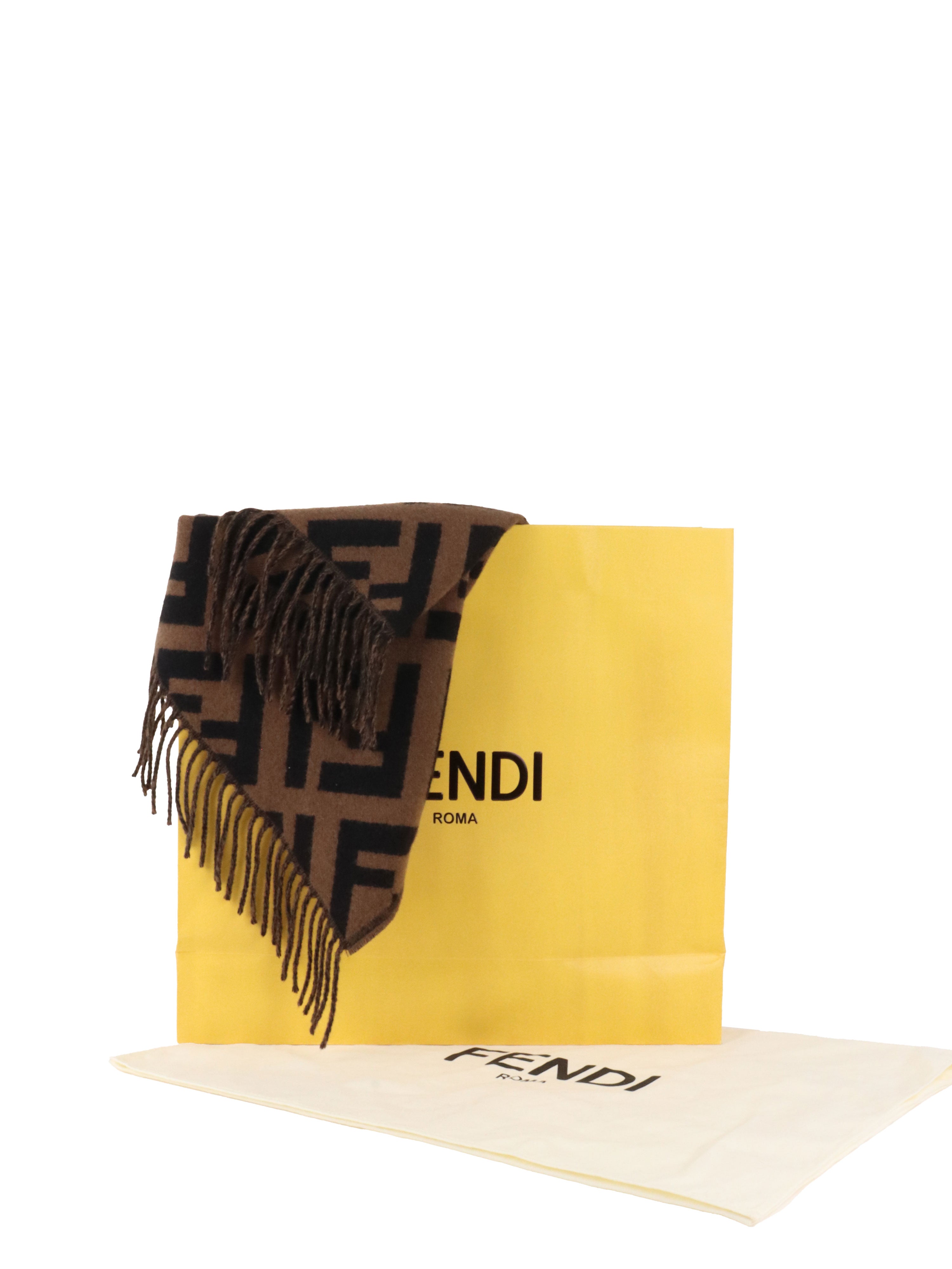 Fendi Brown Woven Scarf