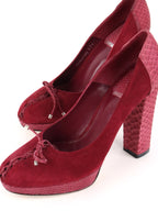 Dior Dark Pink Suede and Snakeskin Heels