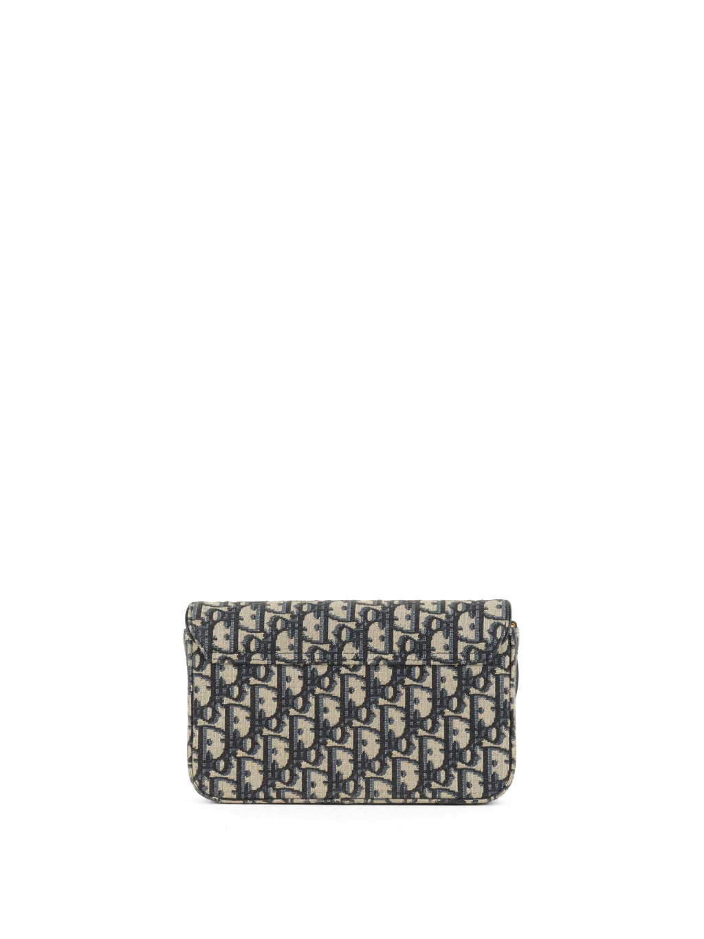 Dior Blue Oblique Jacquard Medium Saddle Pouch with Chain
