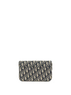 Dior Blue Oblique Jacquard Medium Saddle Pouch with Chain