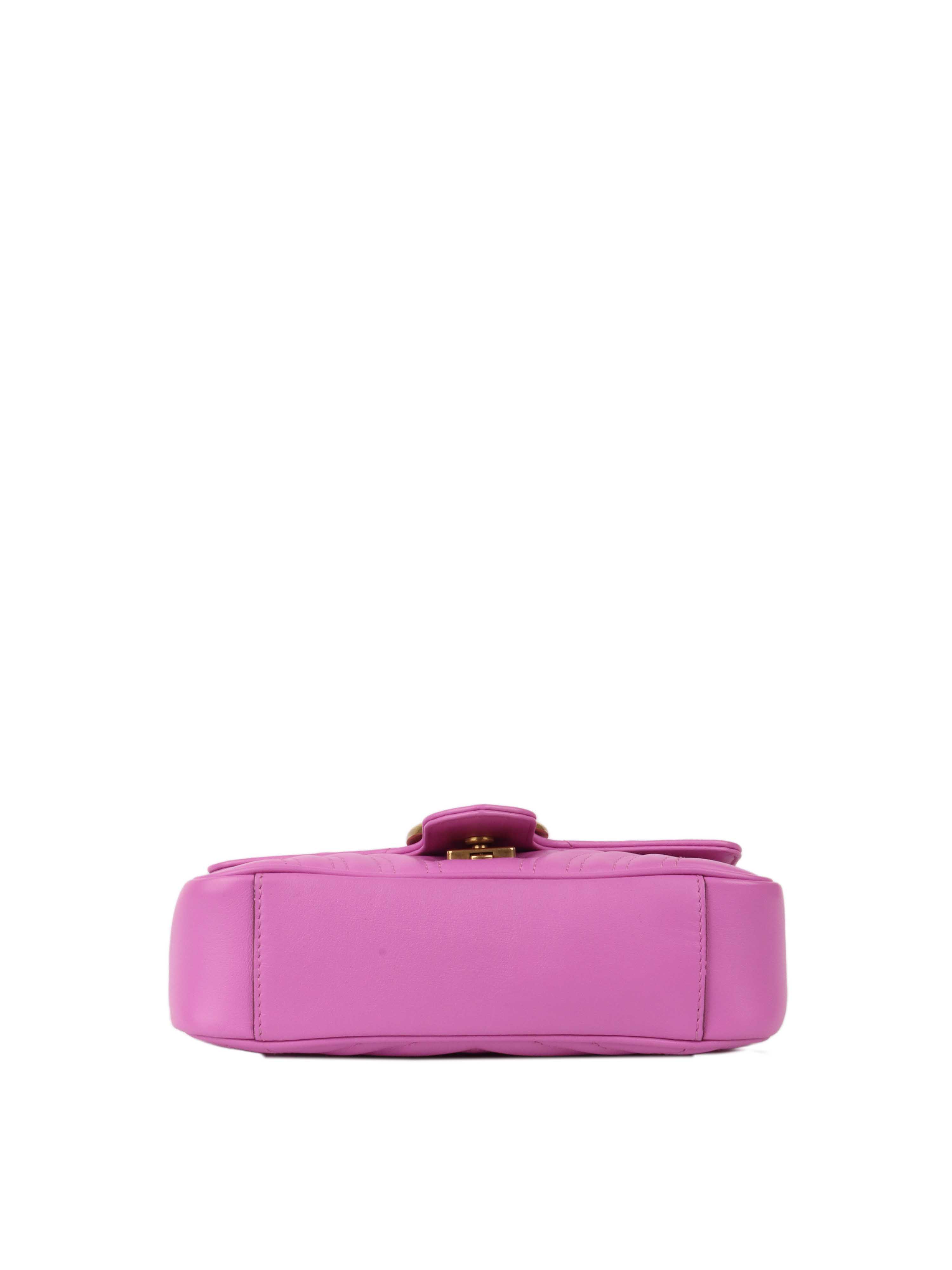 Gucci GG Marmont Matelassé Mini Bag in Pink.
