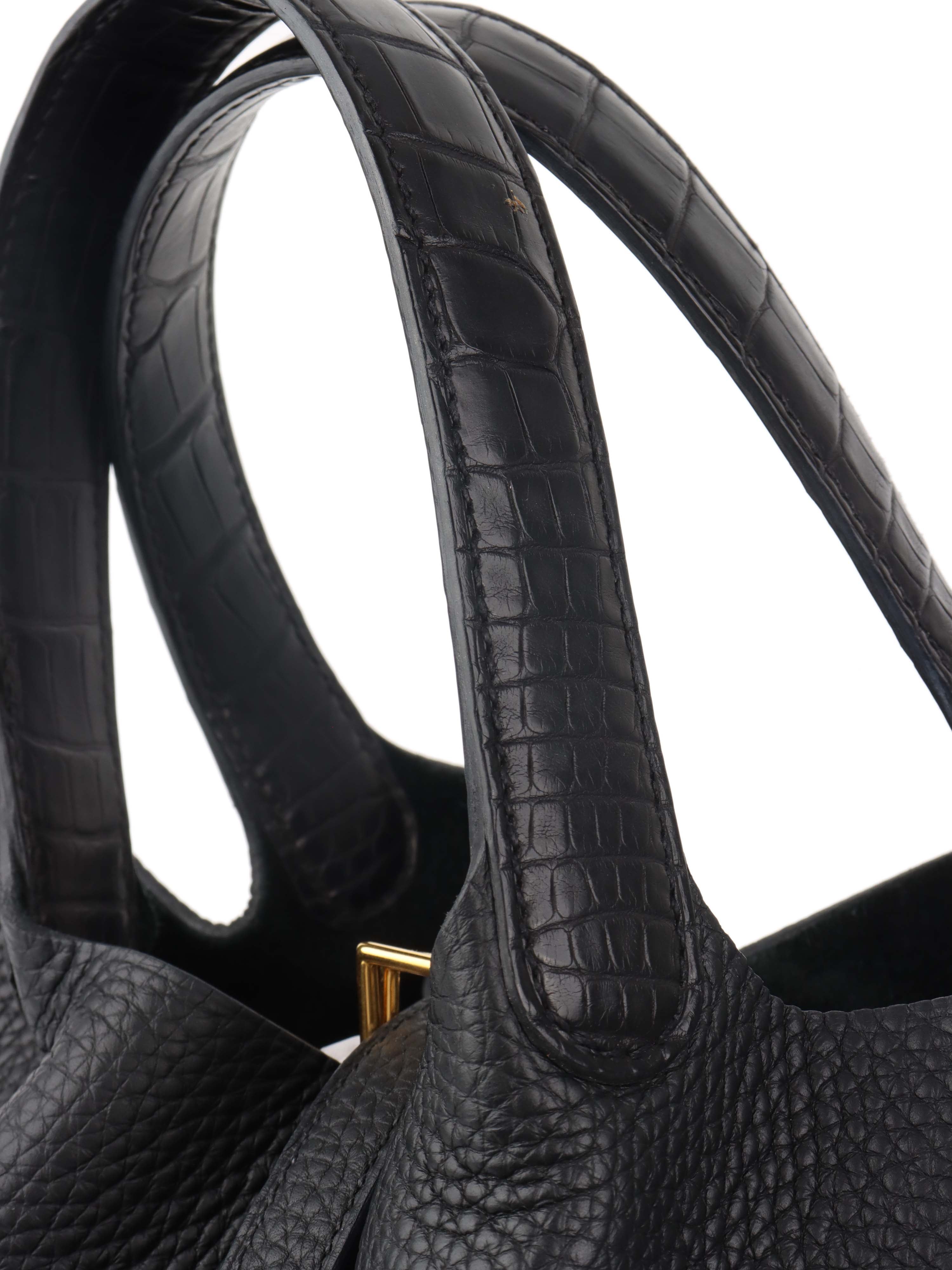 Hermes Picotin Lock 18 Touch Bag with Alligator Handle