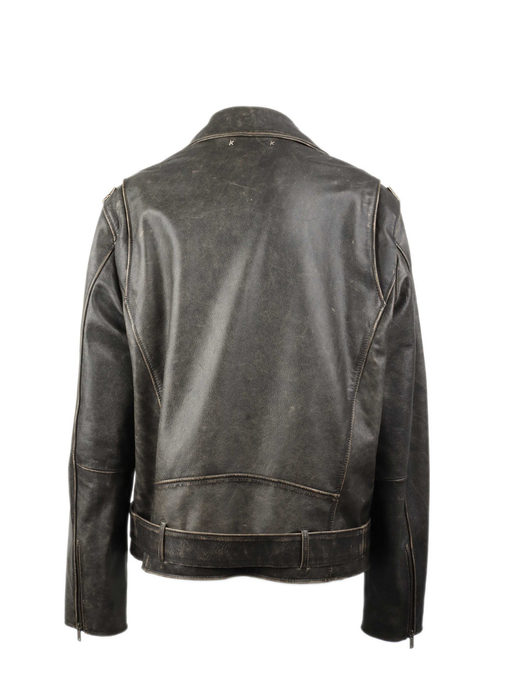 Golden Goose Mens Leather Biker Jacket.
