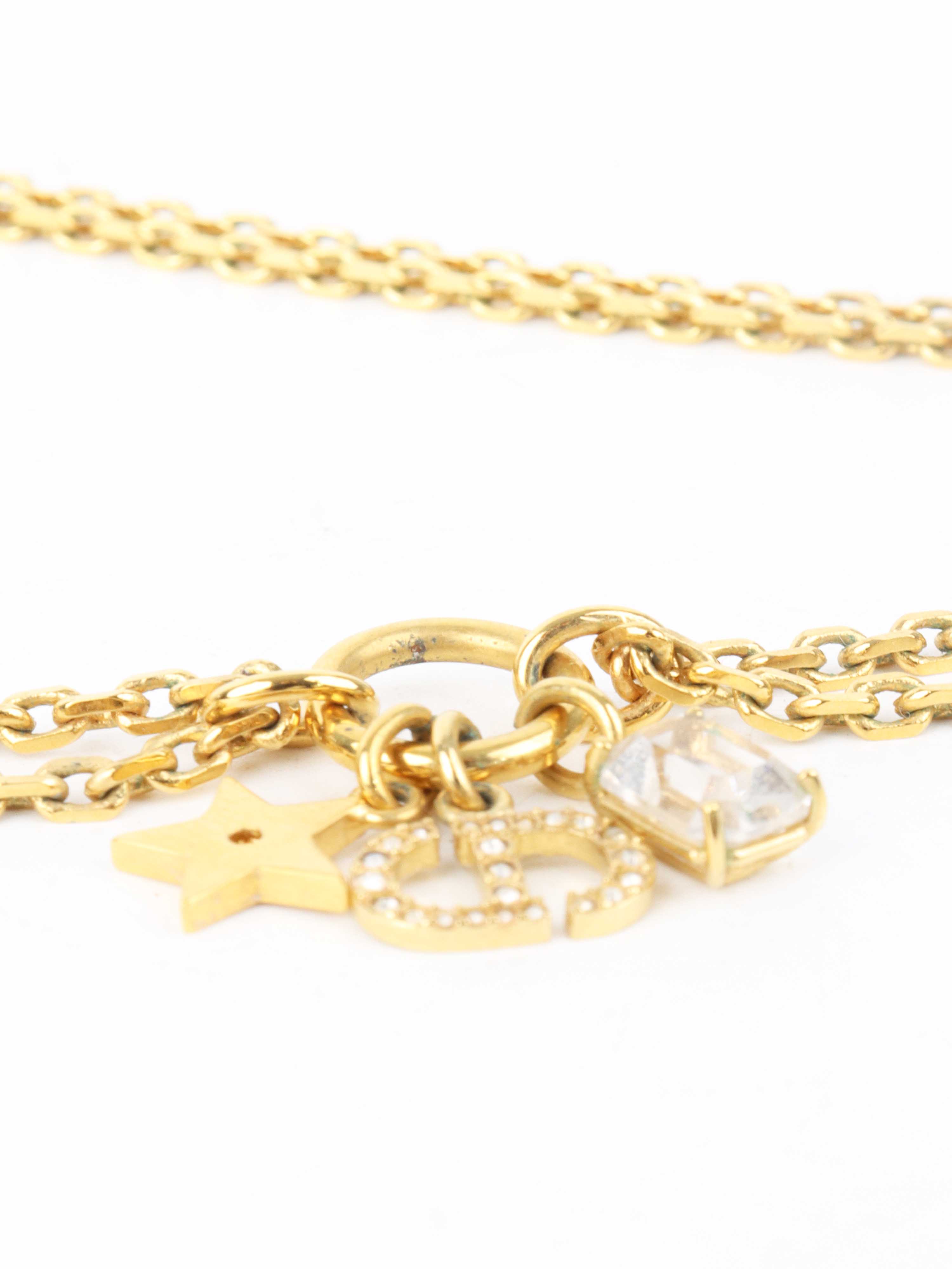 Dior CD Gold chain with Crystal Charm Choker