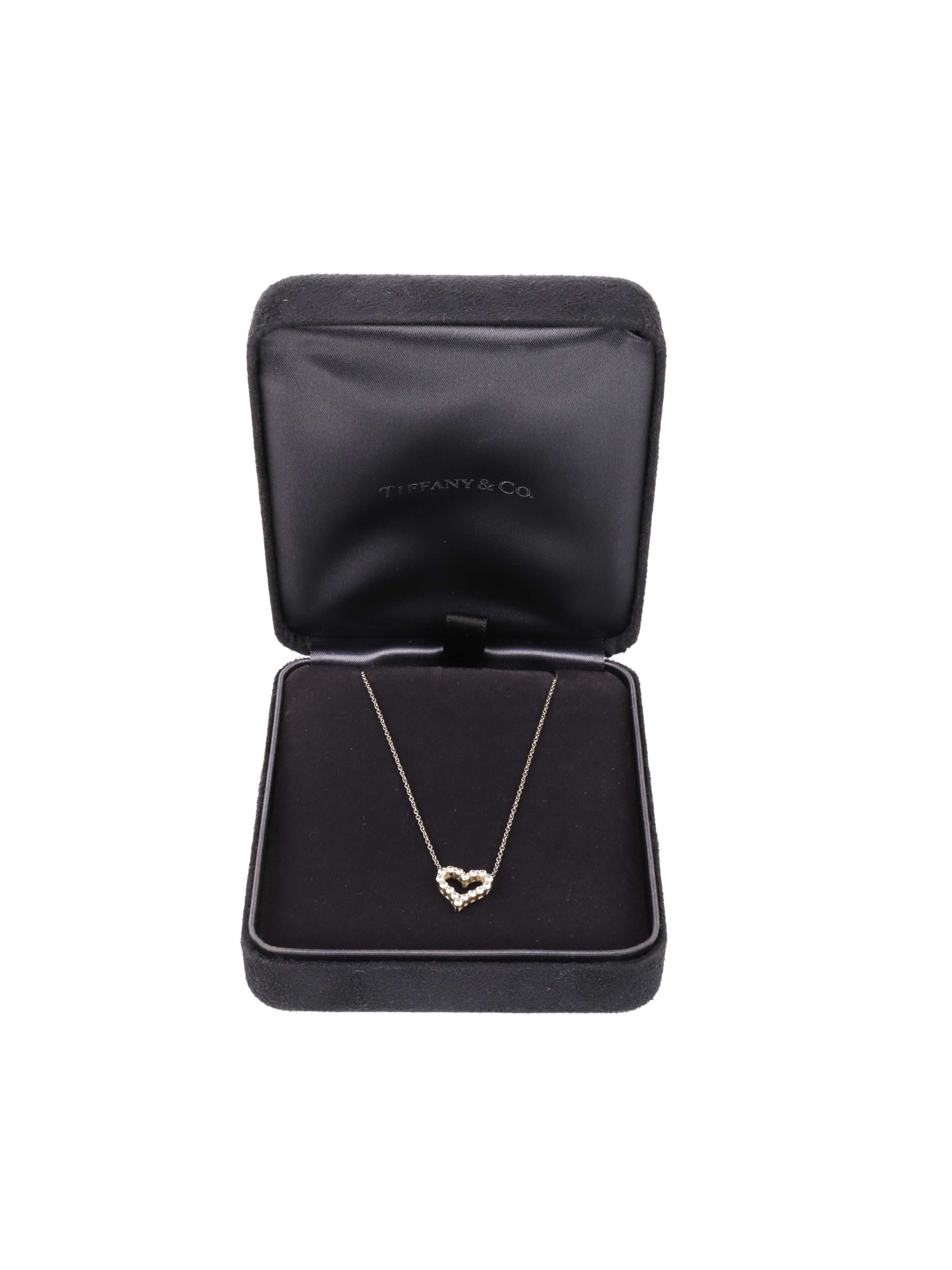 Tiffany & Co Open Heart Pendant with Diamonds.