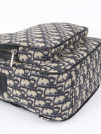 Dior Blue Oblique Canvas Crossbody Sling Bag.