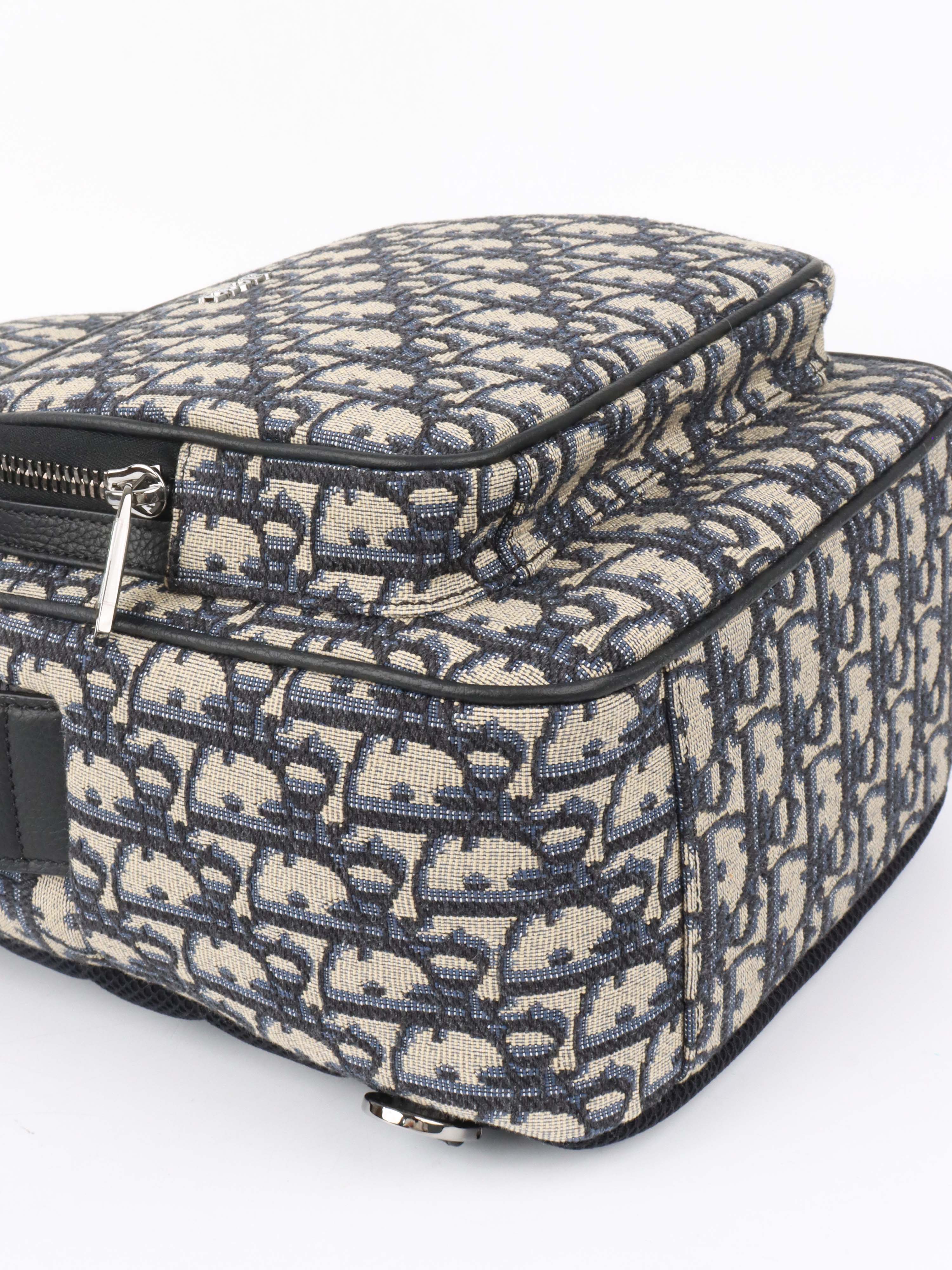 Dior Blue Oblique Canvas Crossbody Sling bag