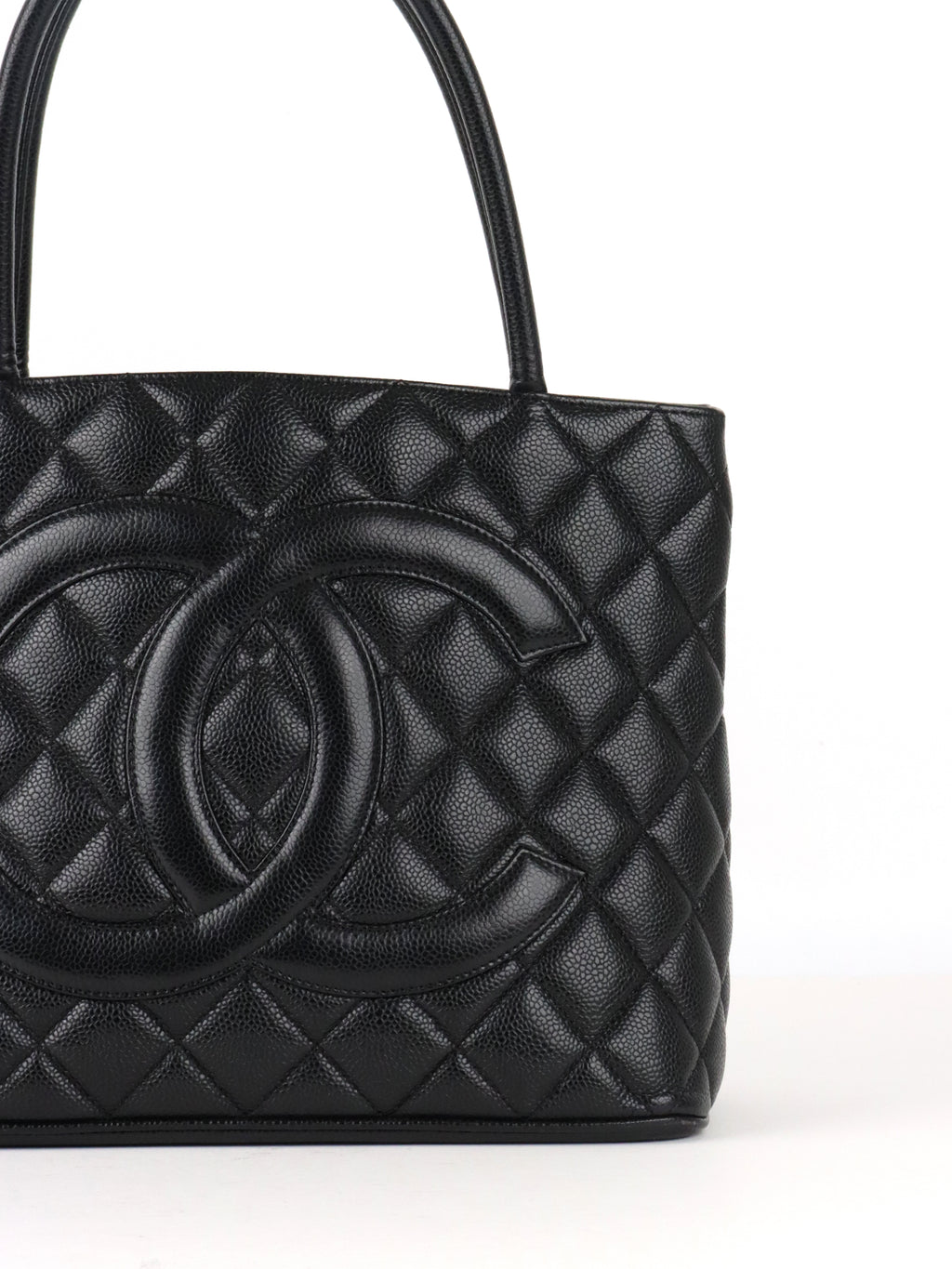 Chanel Black Caviar Vintage Medallion Tote