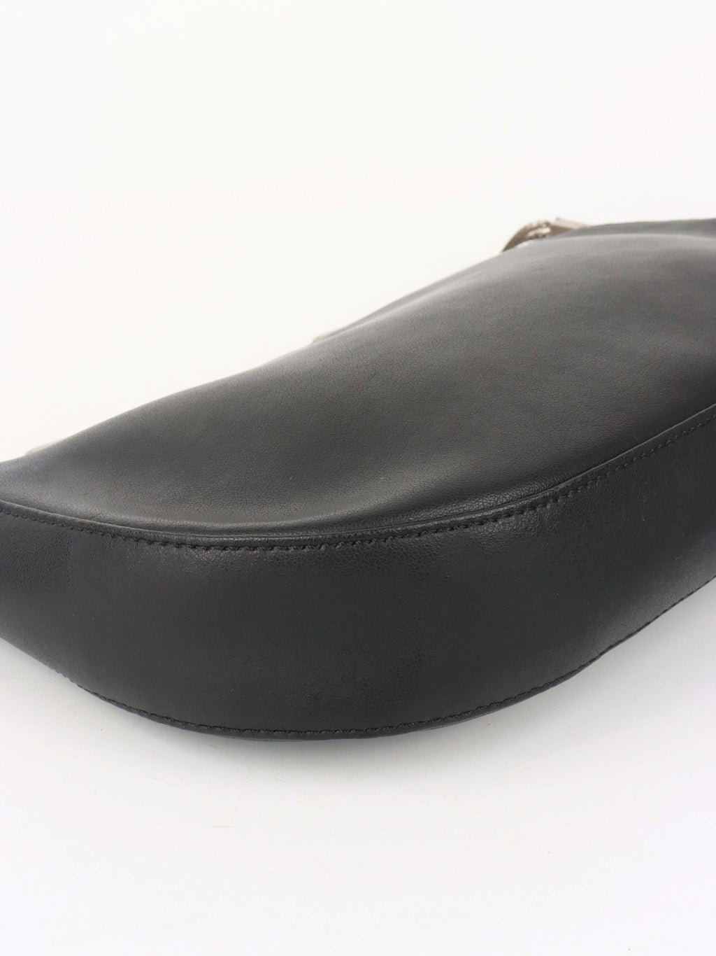 Versace Black Leather Shoulder Bag with Silver Chain.