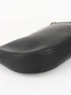 Versace Black Leather Shoulder Bag with Silver Chain.