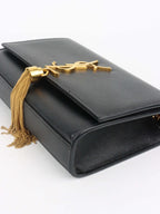Saint Laurent Black Small Kate Tassel Shoulder Bag.
