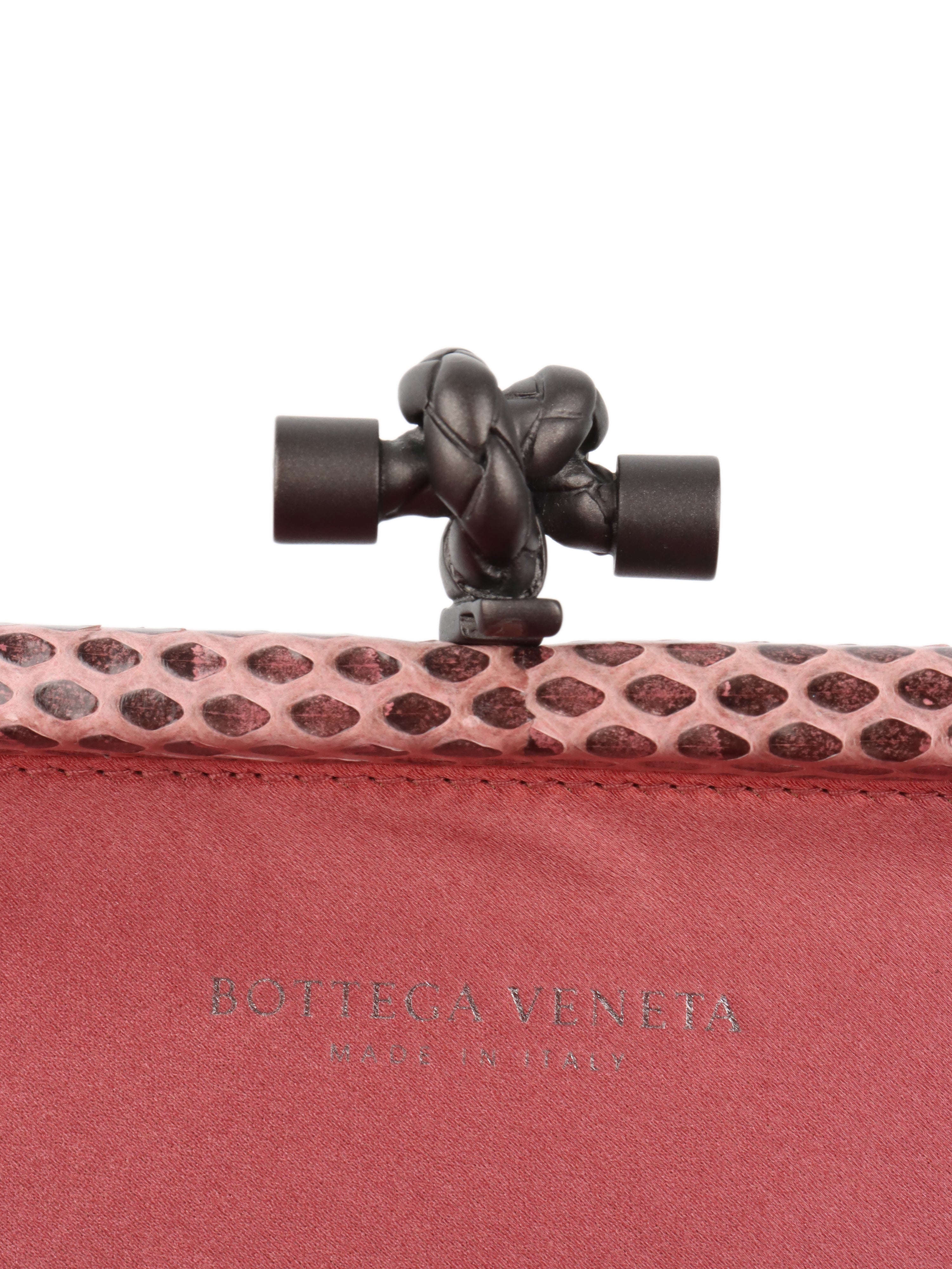 Bottega Veneta Pink Intrecciato Long Clutch.