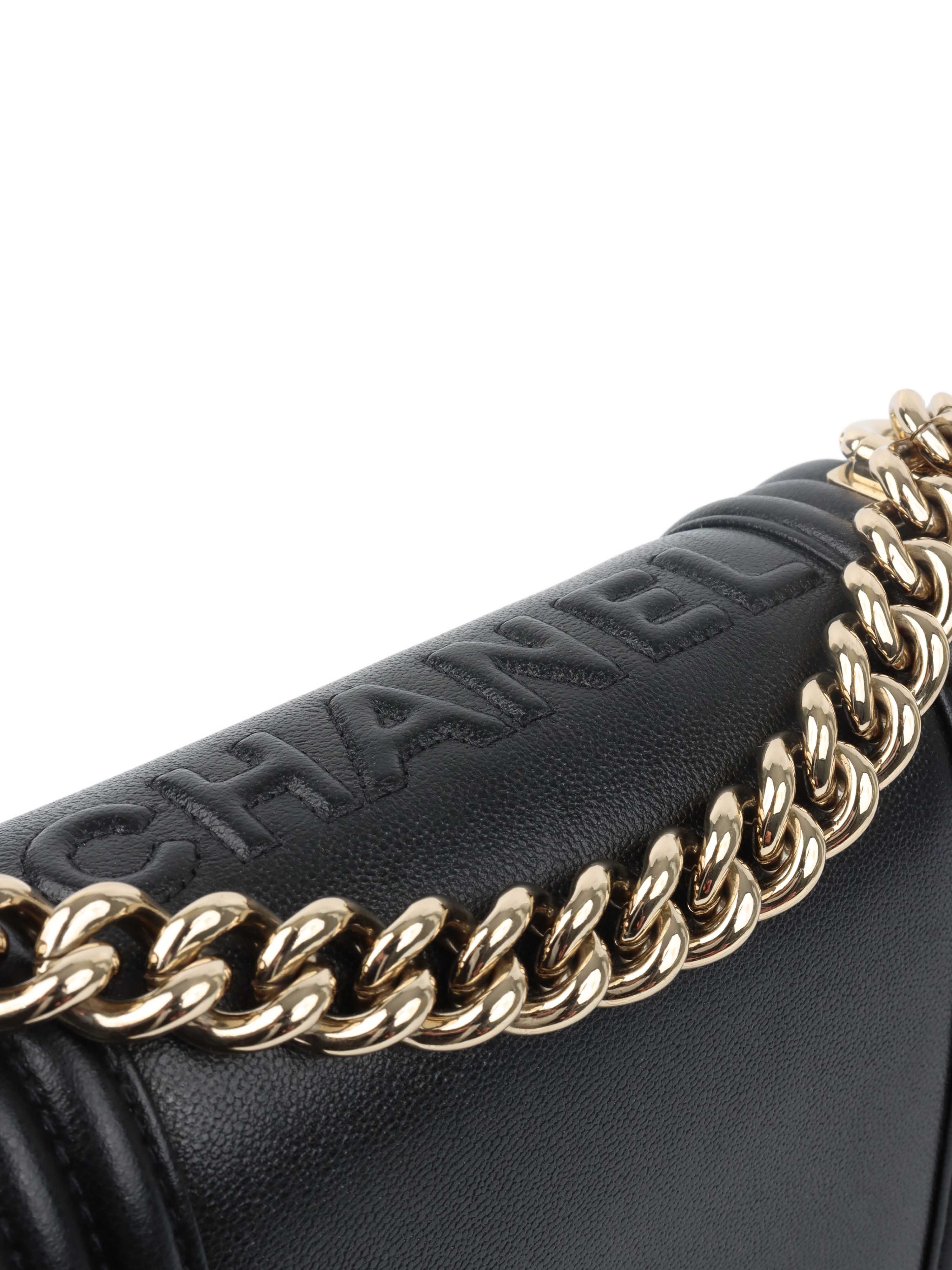 Chanel Black Mini Boy Bag in Calfskin LGHW.