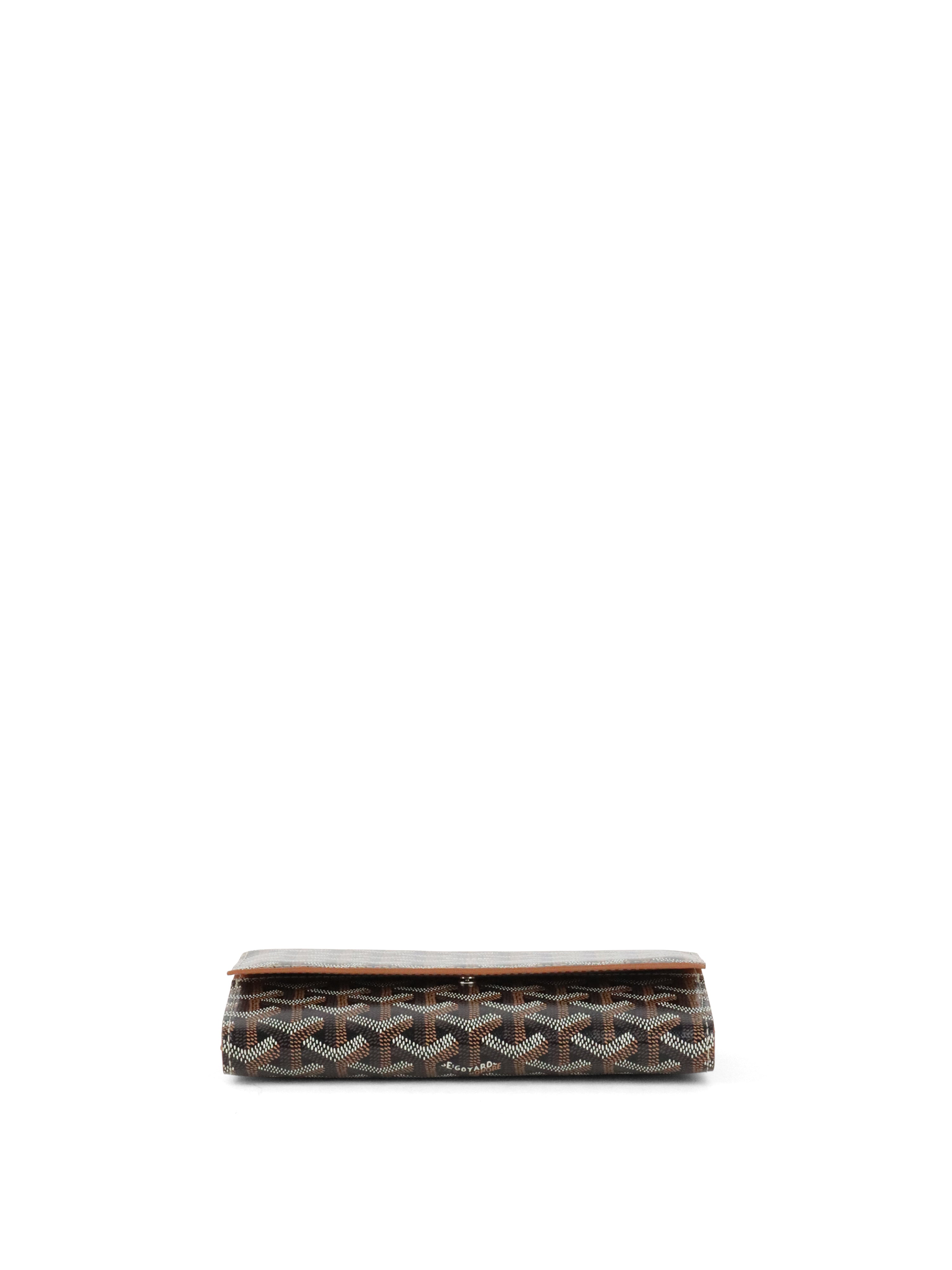 Goyard Brown Goyardine Varenne Continental Wallet on Strap