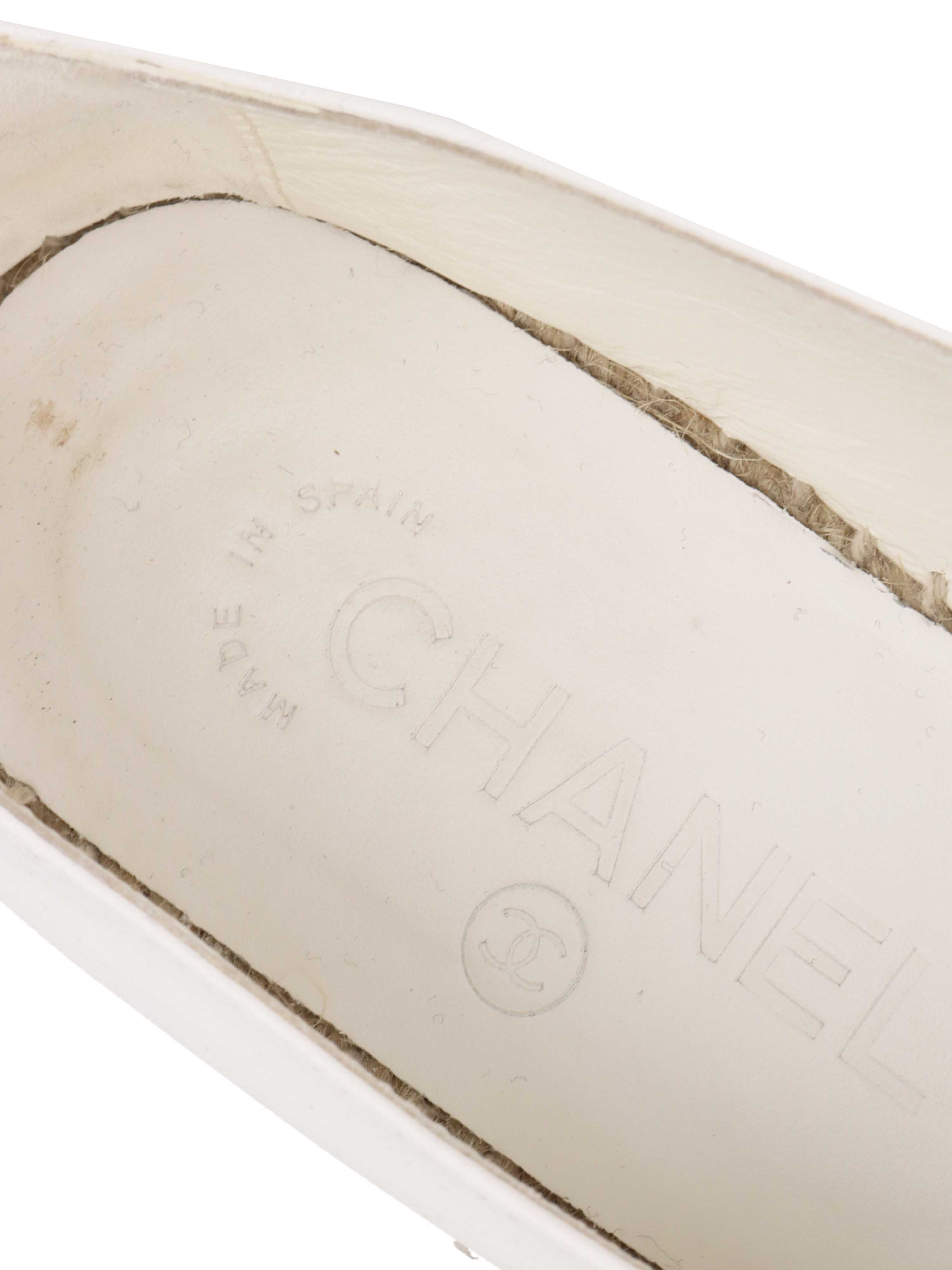 Chanel White Espadrilles.