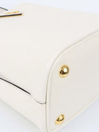 Prada Small Saffiano White Panier Bag.