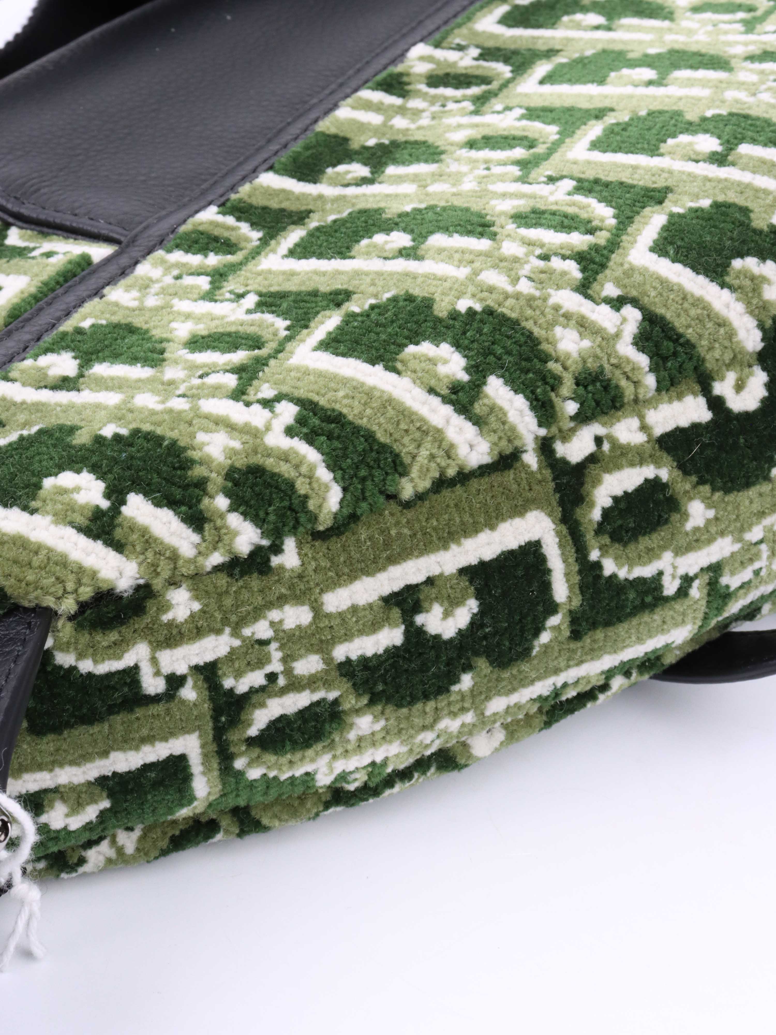 Dior Green Wool Saddle Bag.