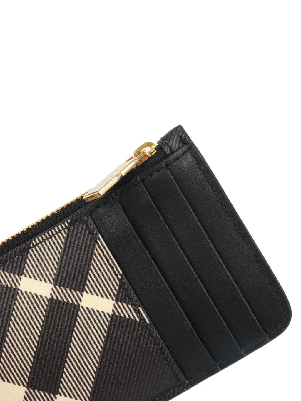 Burberry Black Check Somerset Card Case.