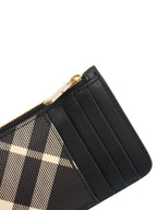 Burberry Black Check Somerset Card Case.