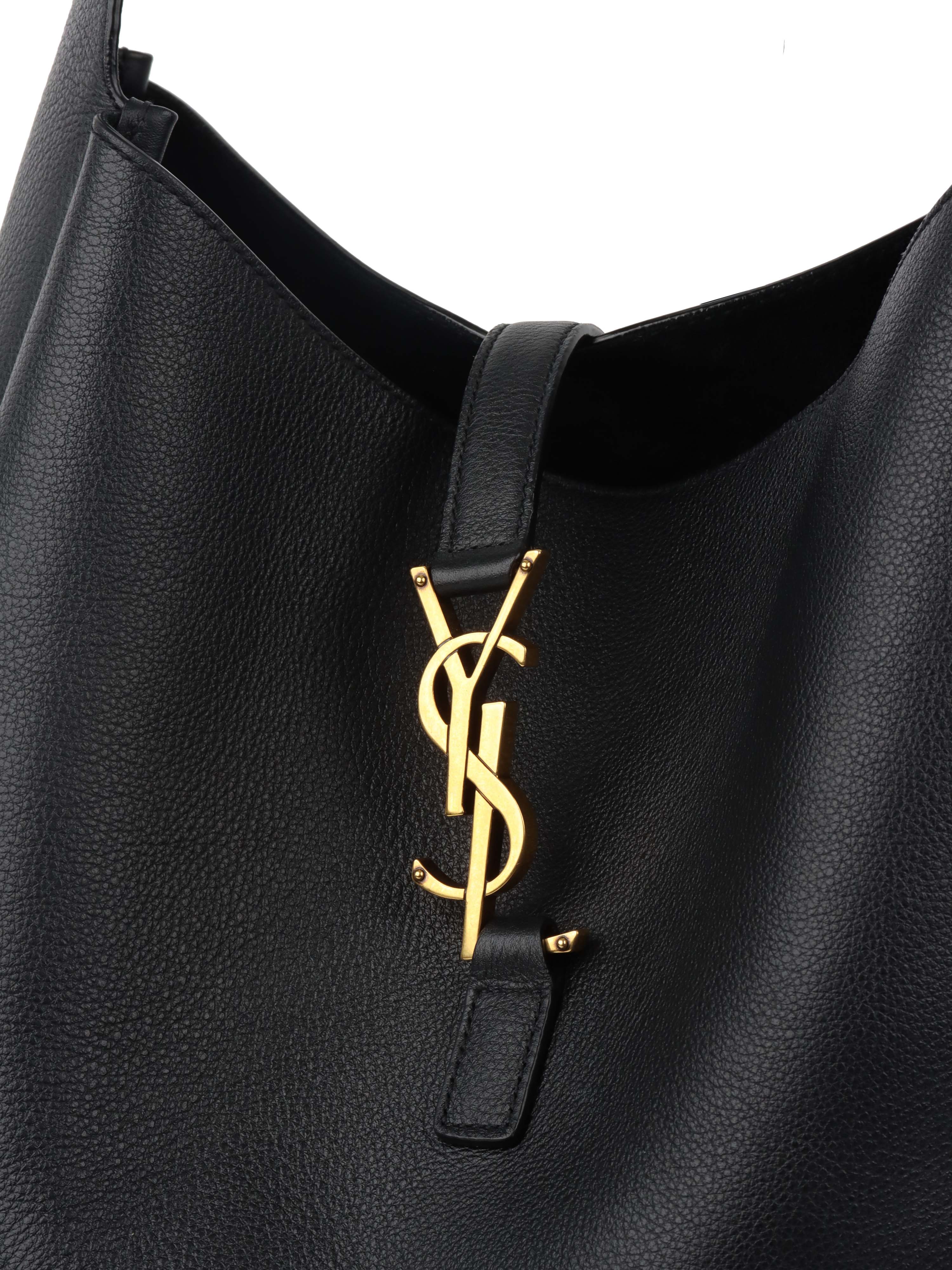 Saint Laurent Large Black LE 5 À 7 Supple Hobo Bag