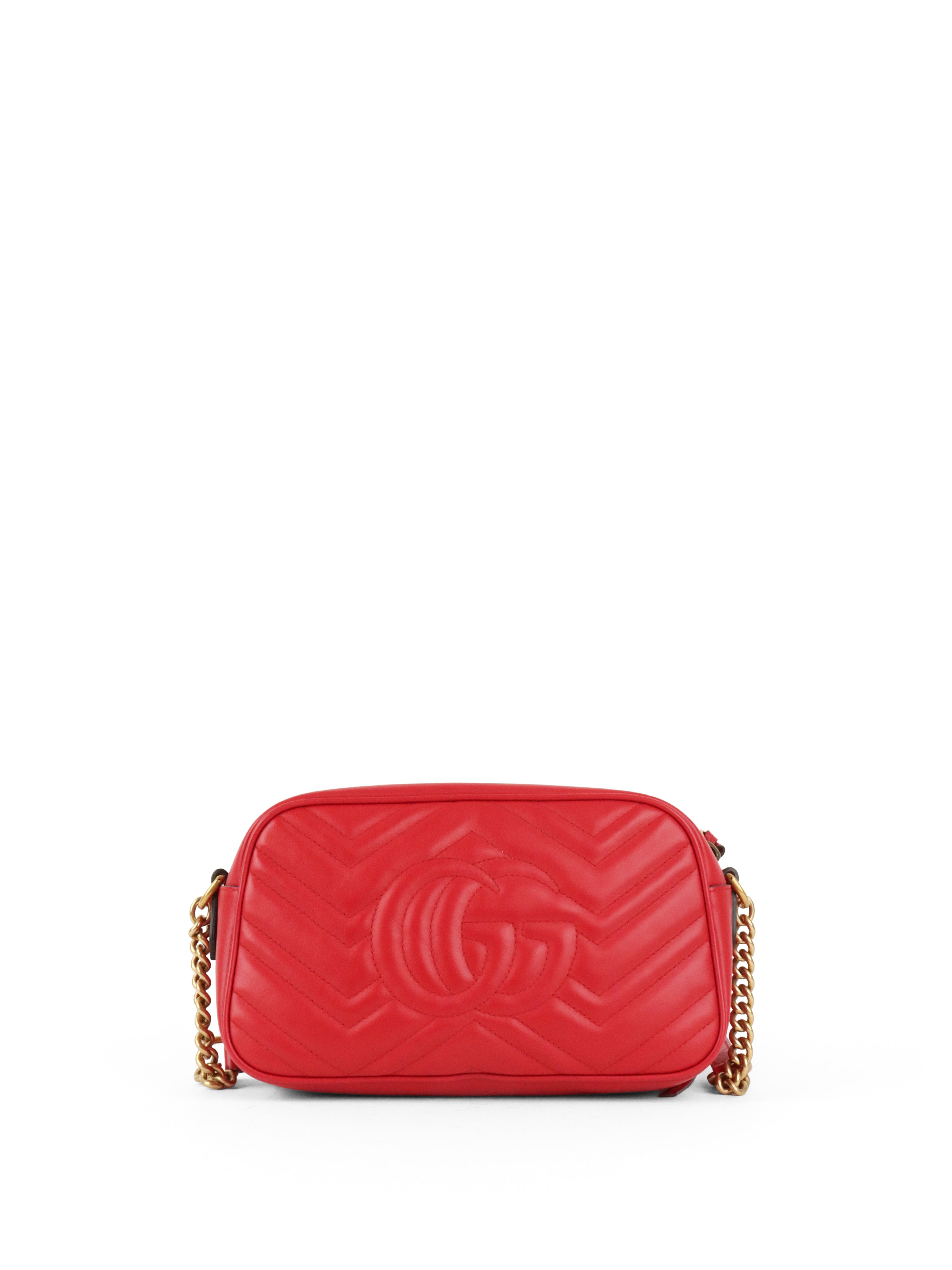 Gucci Red GG Marmont Small Camera Bag