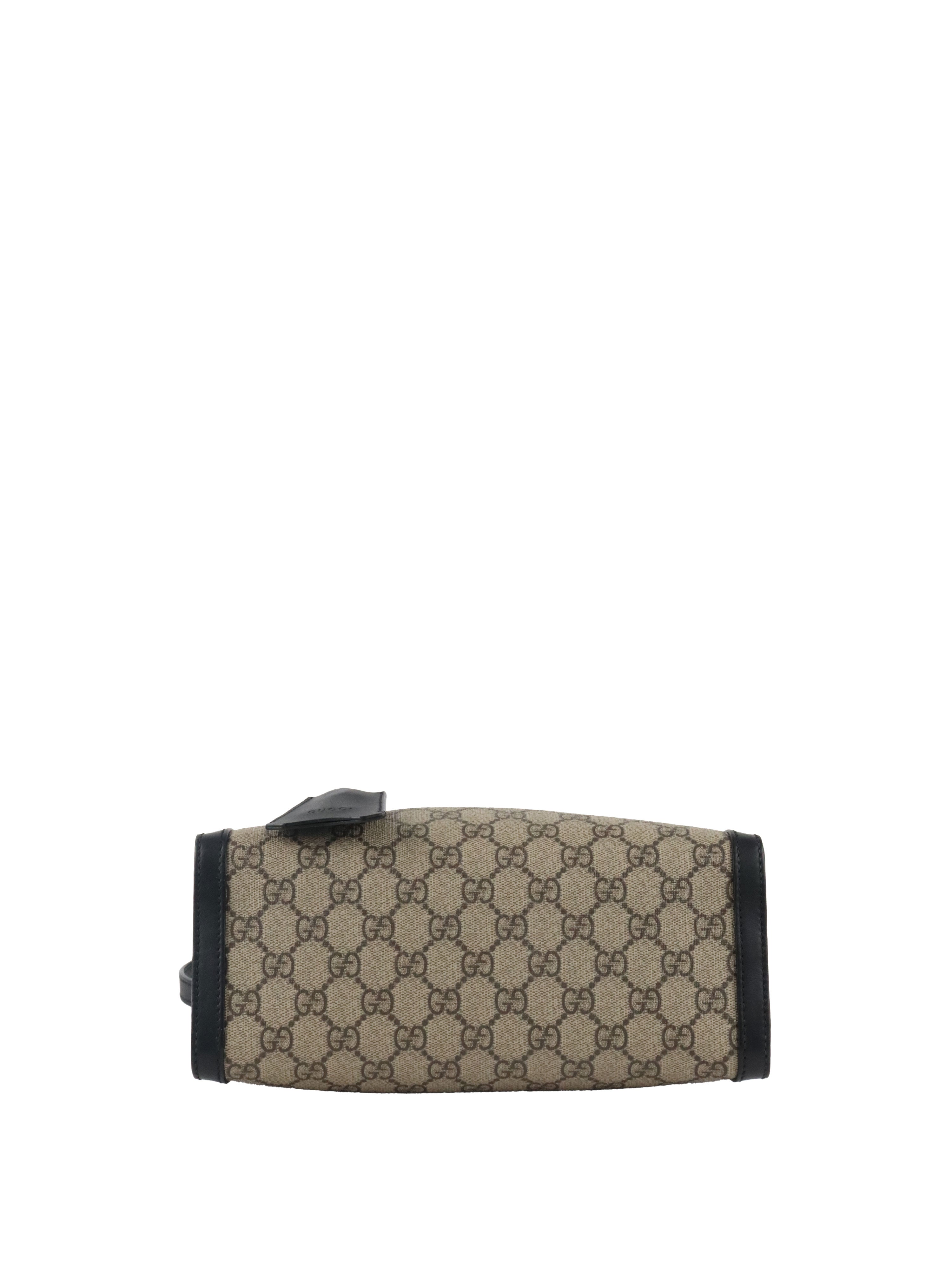 Gucci Small Black GG Supreme Canvas Padlock Tote.