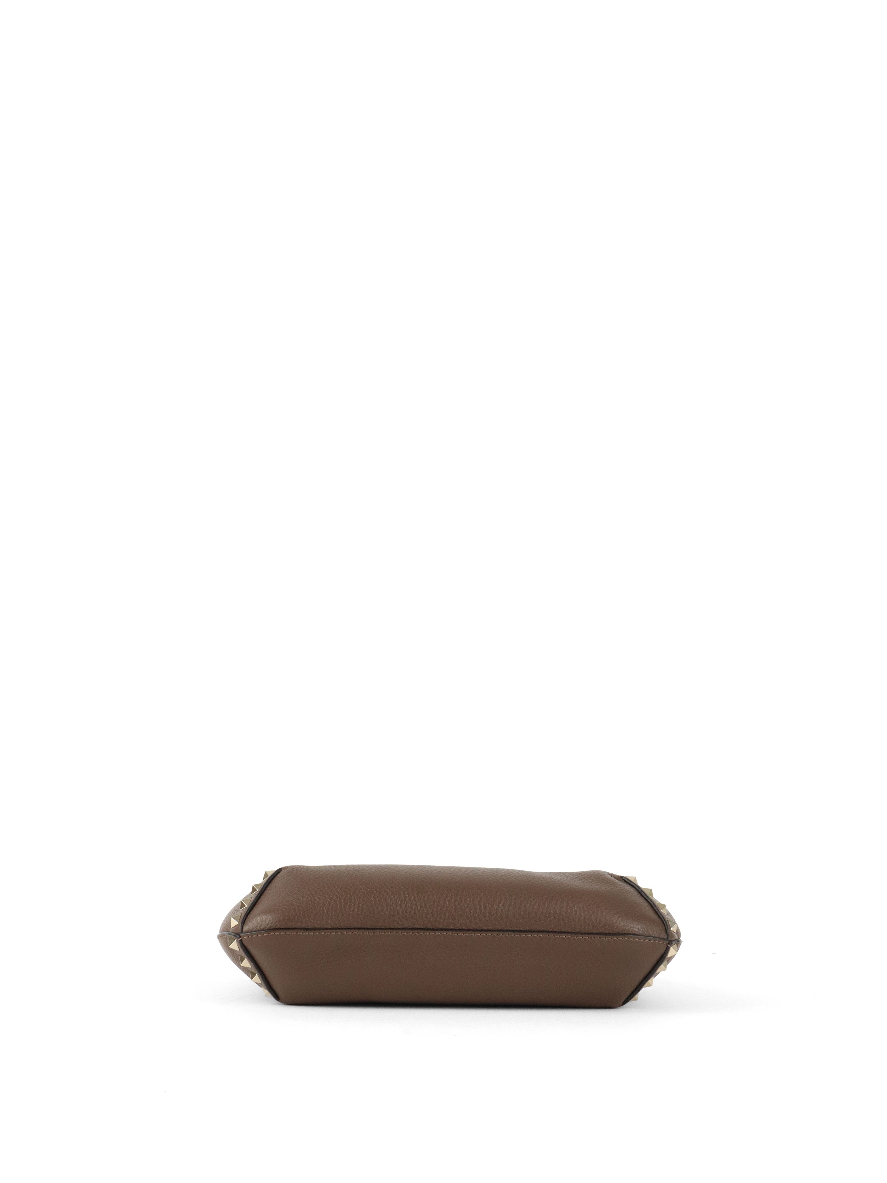 Valentino Brown Rockstud Hobo Bag
