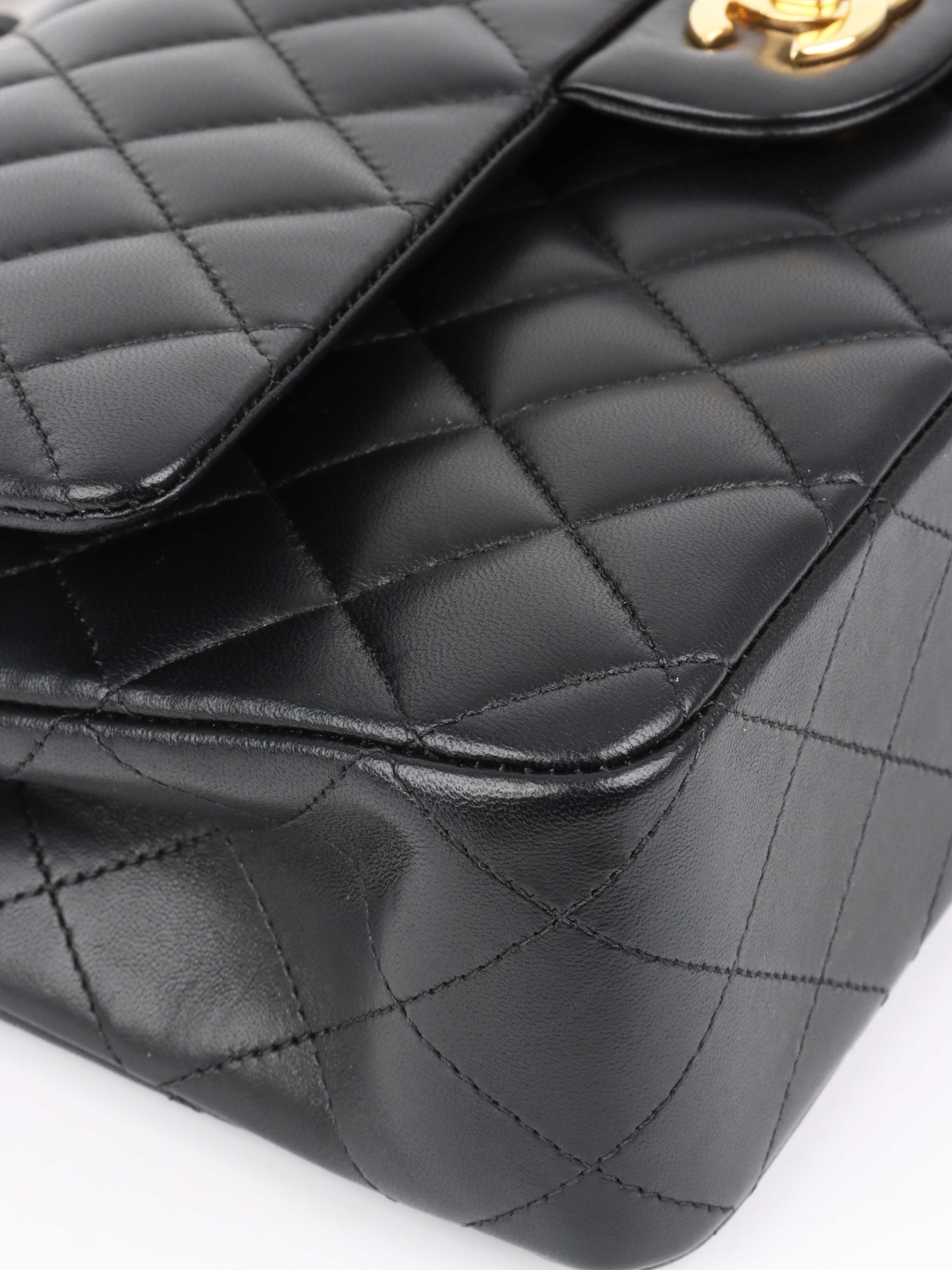 Chanel Black Lambskin Medium Classic Flap Bag GHW.