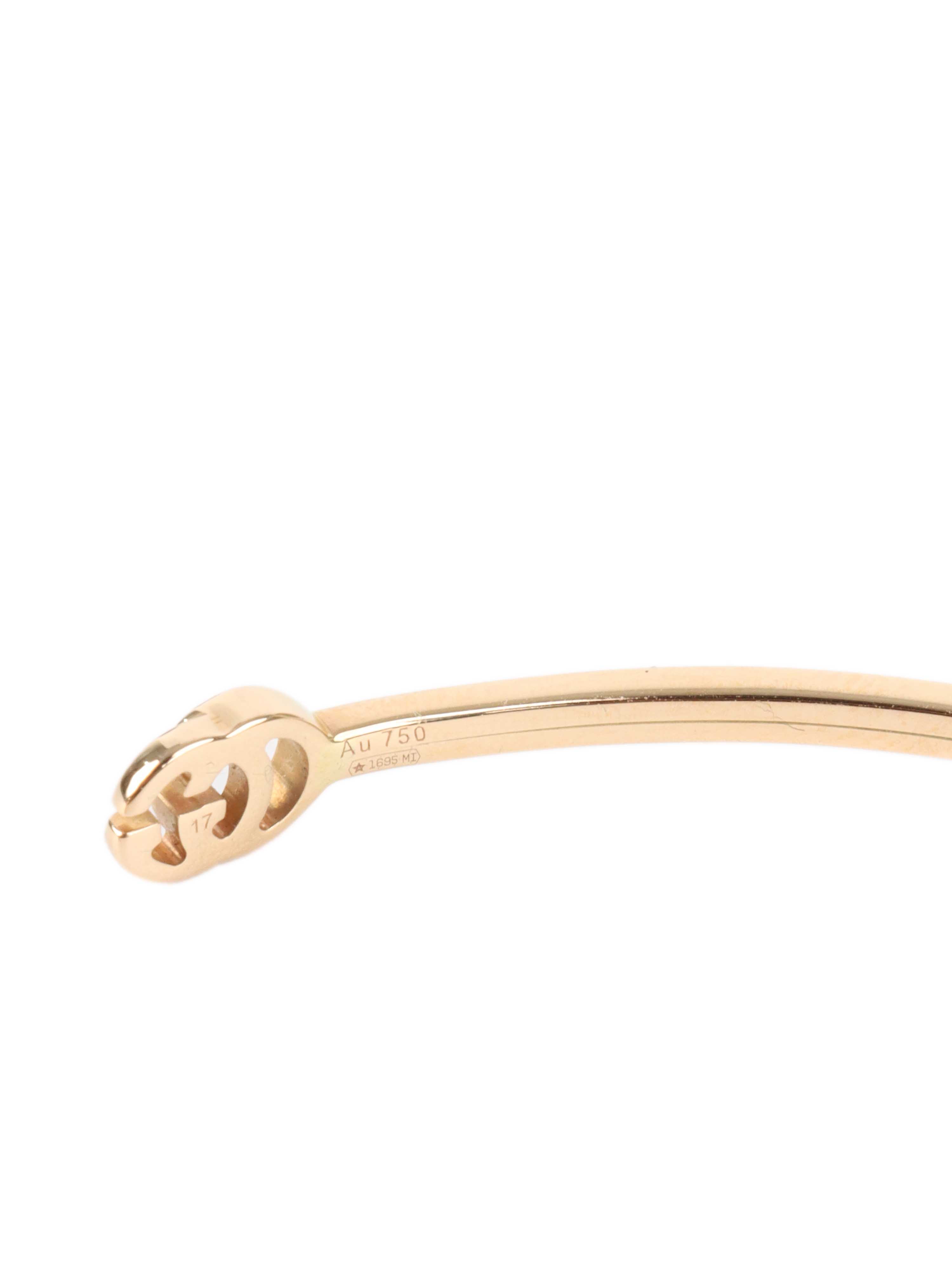 Gucci GG Running 18K Yellow Gold Cuff Bracelet.
