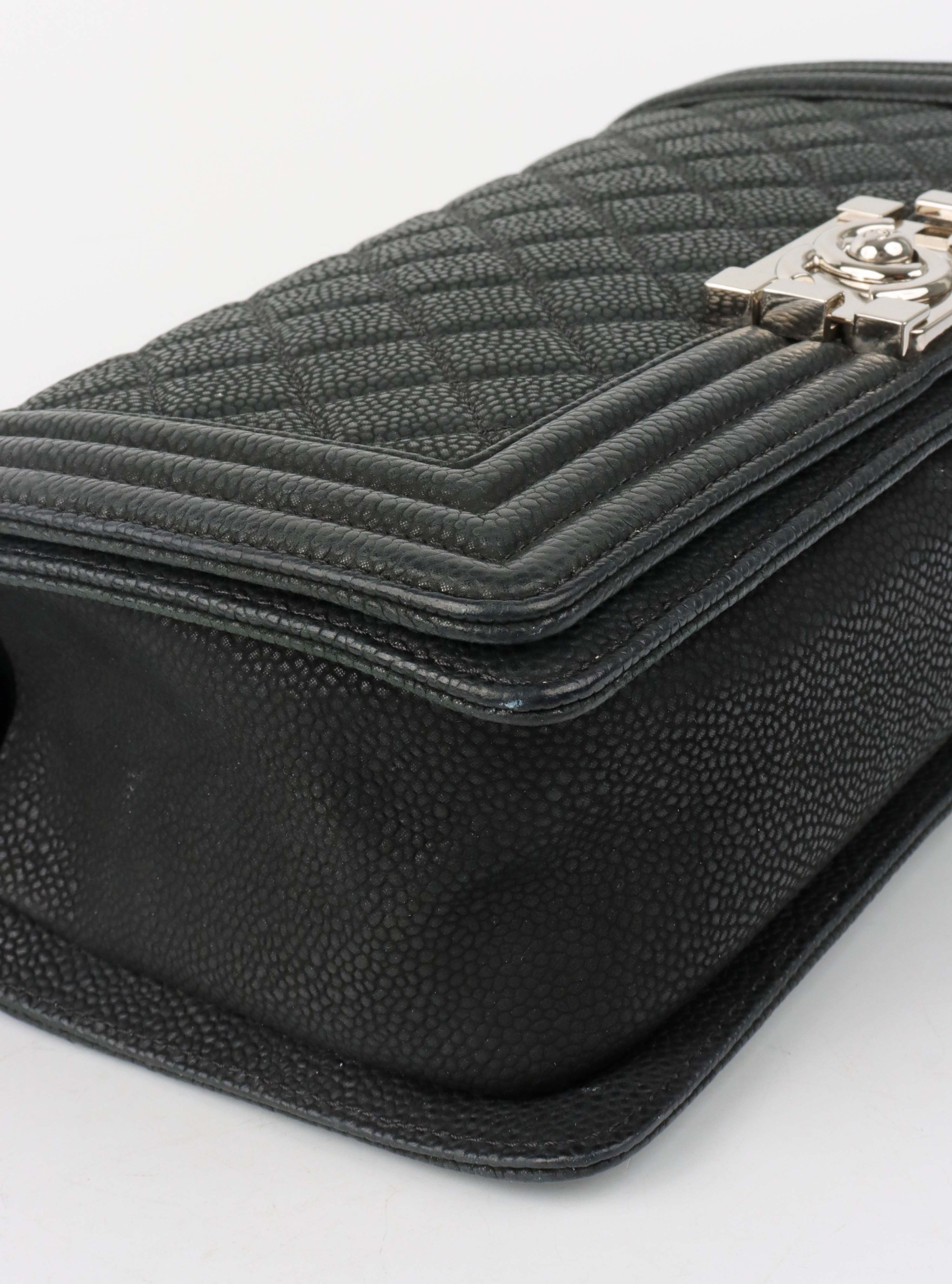 Chanel Black Medium Soft Caviar Boy Bag SHW.