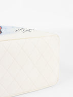 Chanel Limited Edition White Canvas Karl Lagerfeld Mobile Art Tote