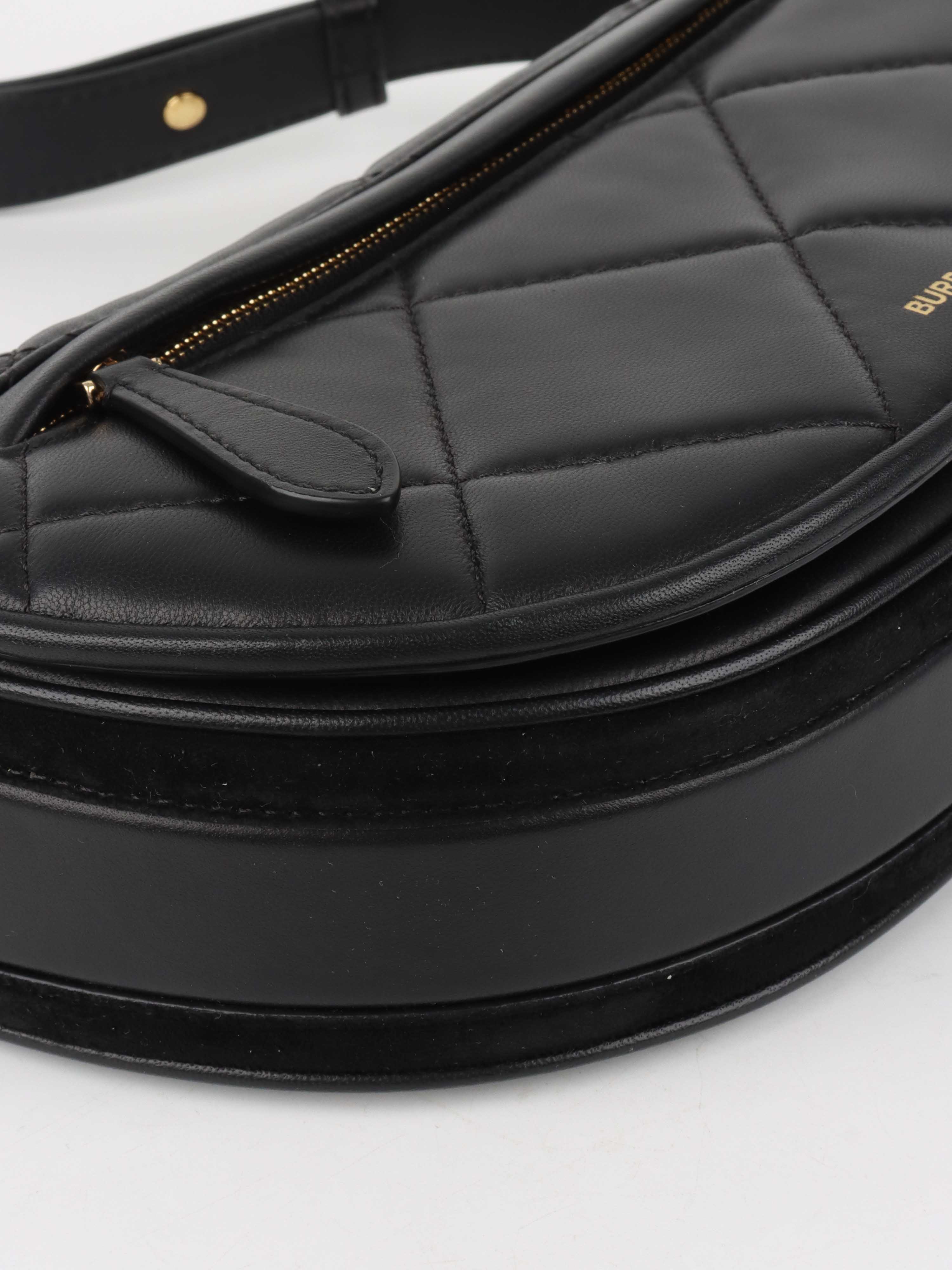 Burberry Small Black Quilted Olympia Shoulder Bag.