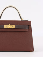 Hermes Mini Kelly Tricolour Terre/Ebene/Craie Stamp K