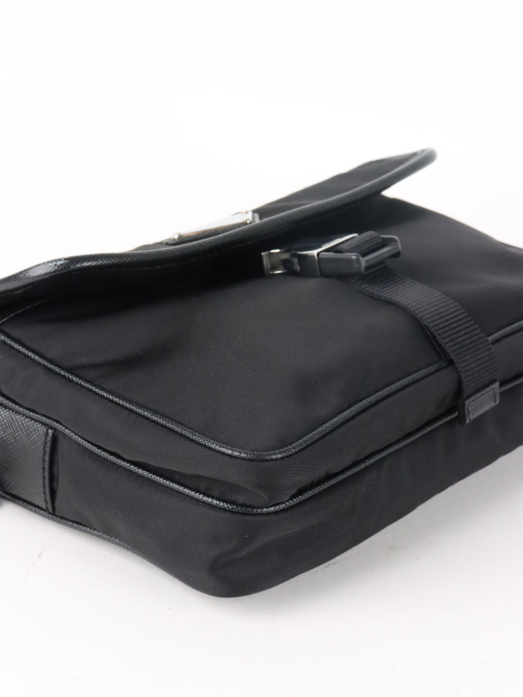 Prada Black Re-Nylon and Saffiano Leather Shoulder bag