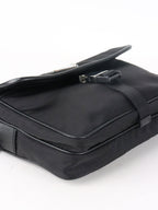 Prada Black Re-Nylon and Saffiano Leather Shoulder bag