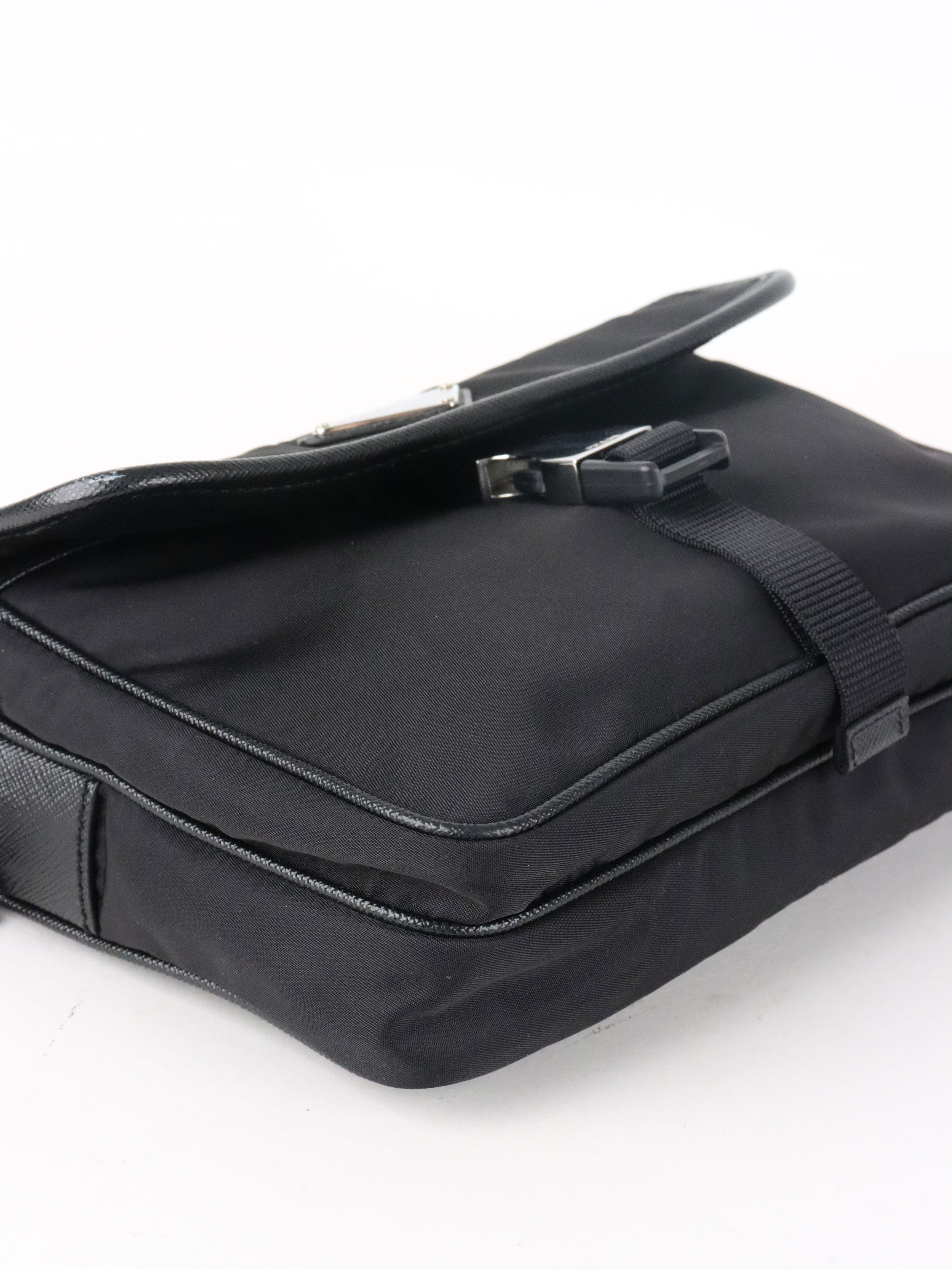 Prada Black Re-Nylon and Saffiano Leather Shoulder bag