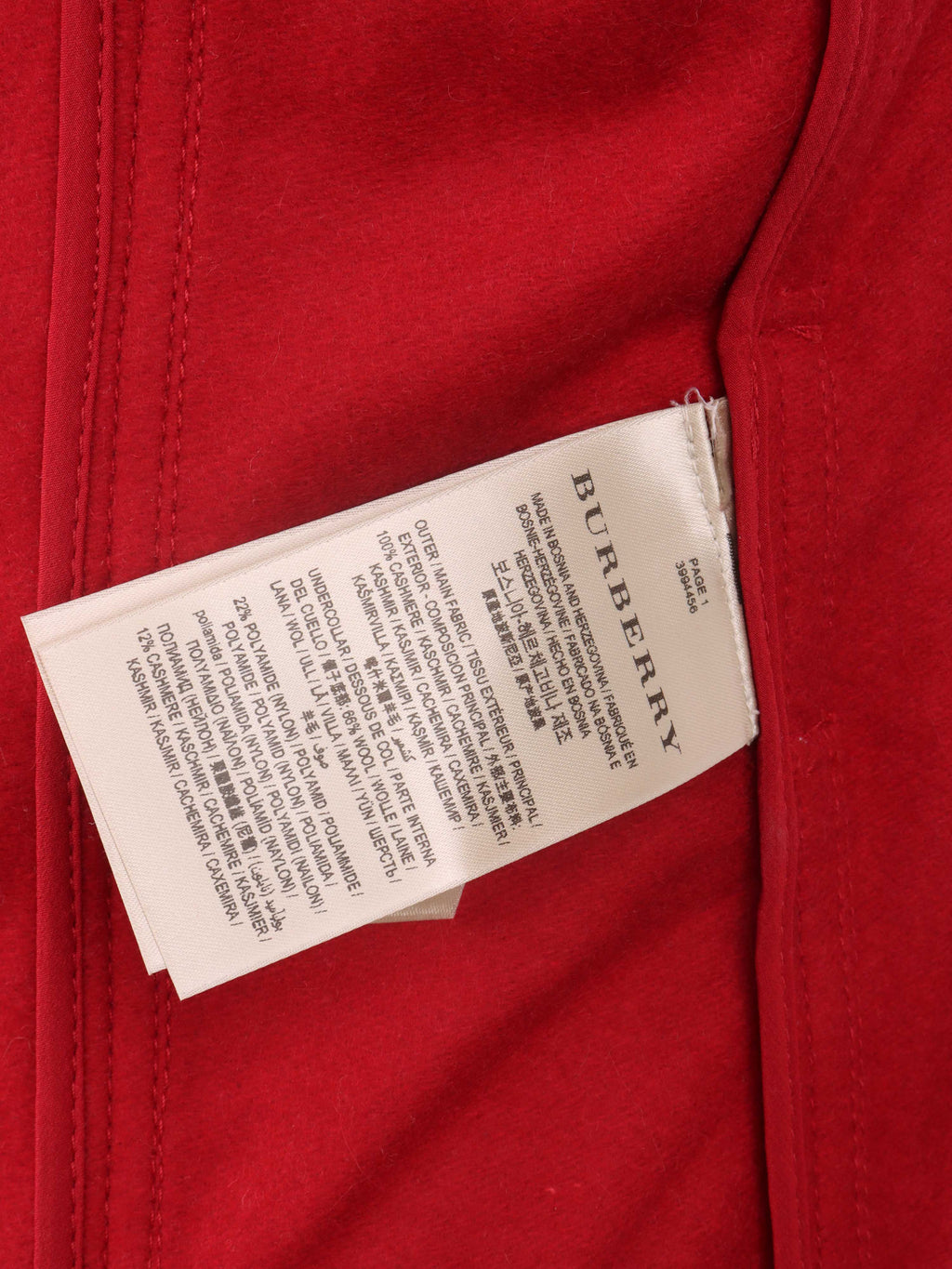 Burberry Red Cashmere Coat.