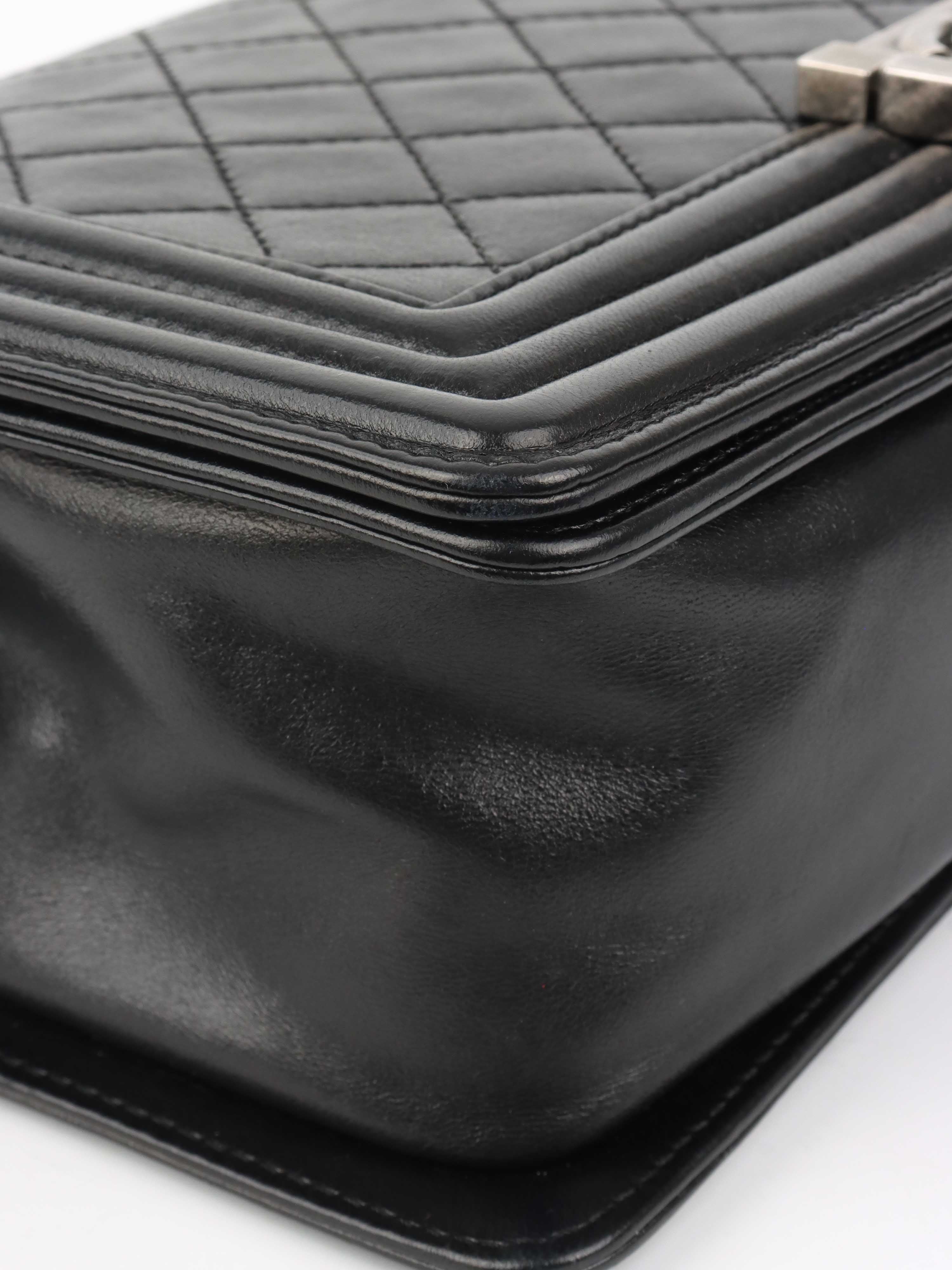 Chanel Black Medium Lambskin Boy Bag.