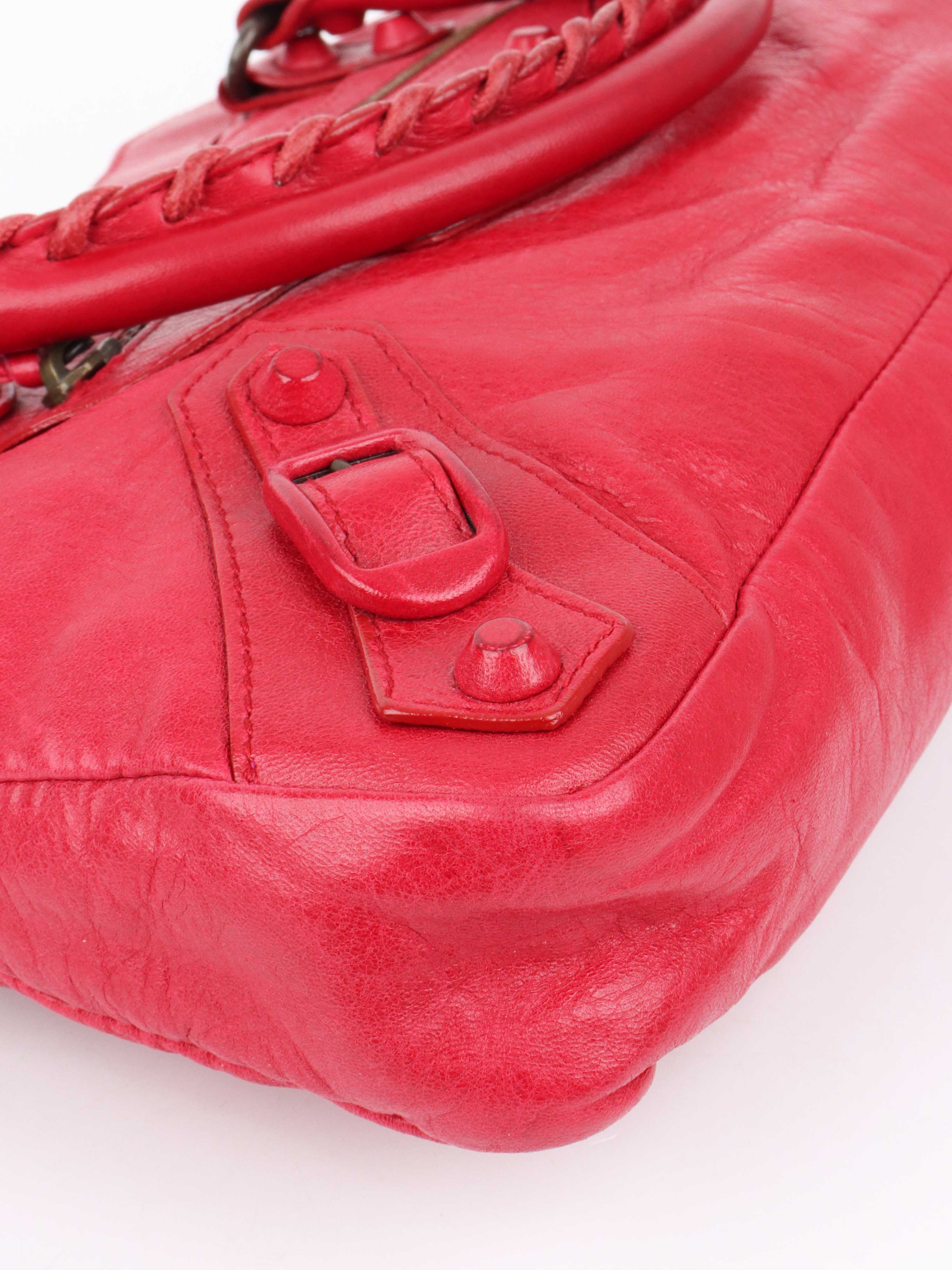 Balenciaga Red Leather Classic First Bag.