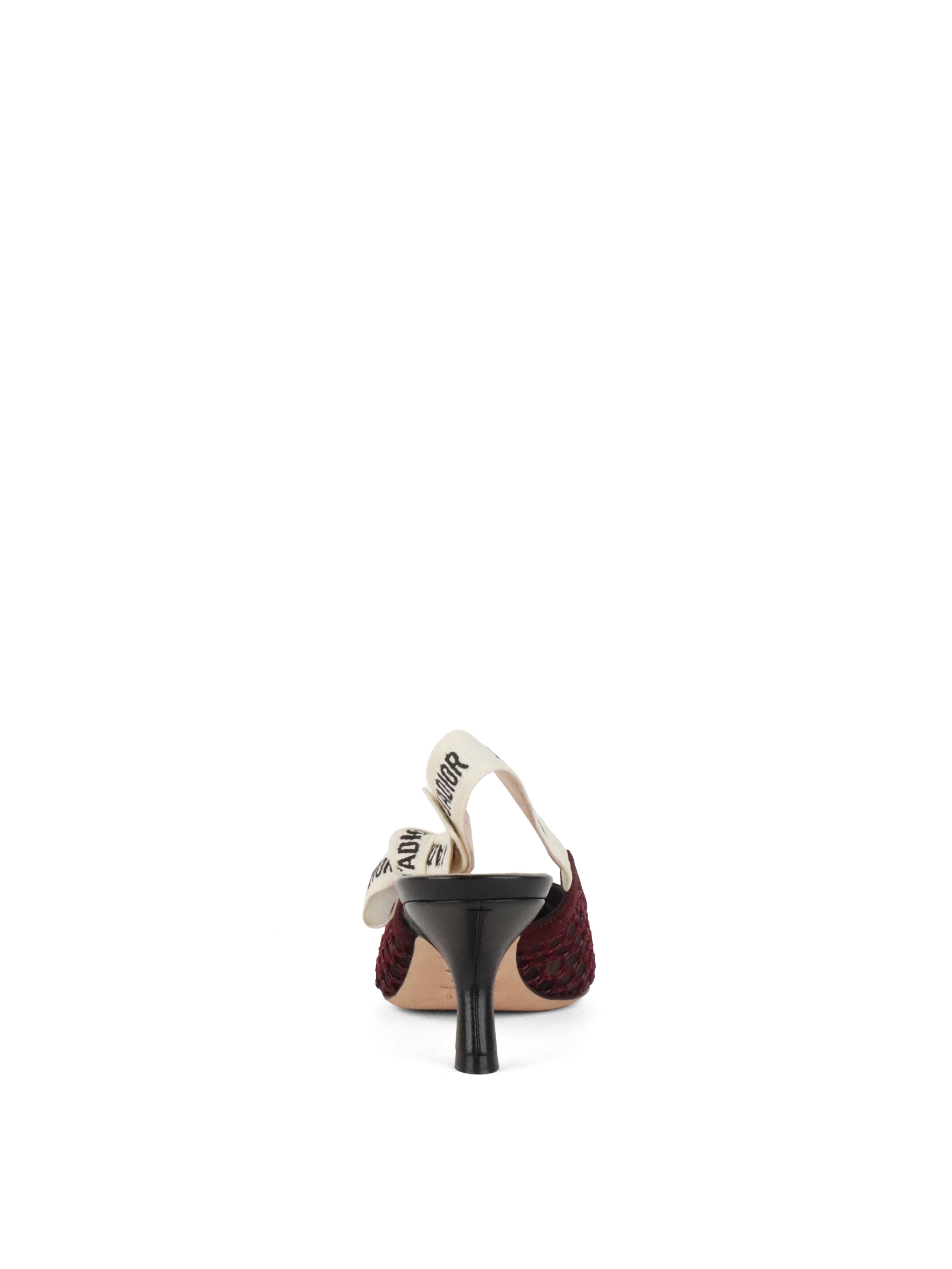 Dior Burgundy Mesh J'Adior Slingback Sandal
