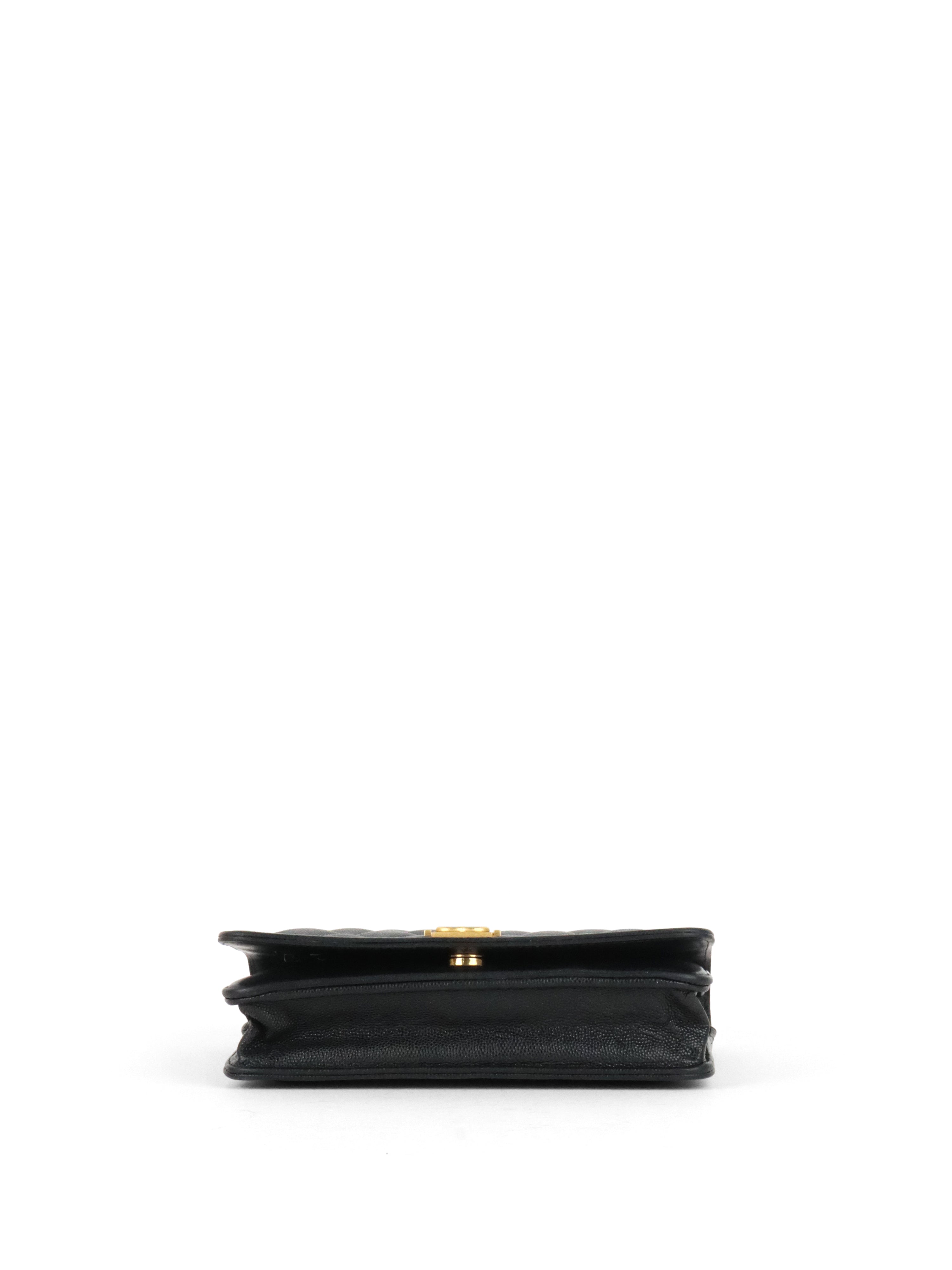 Chanel Black Caviar Boy Wallet On Chain GHW