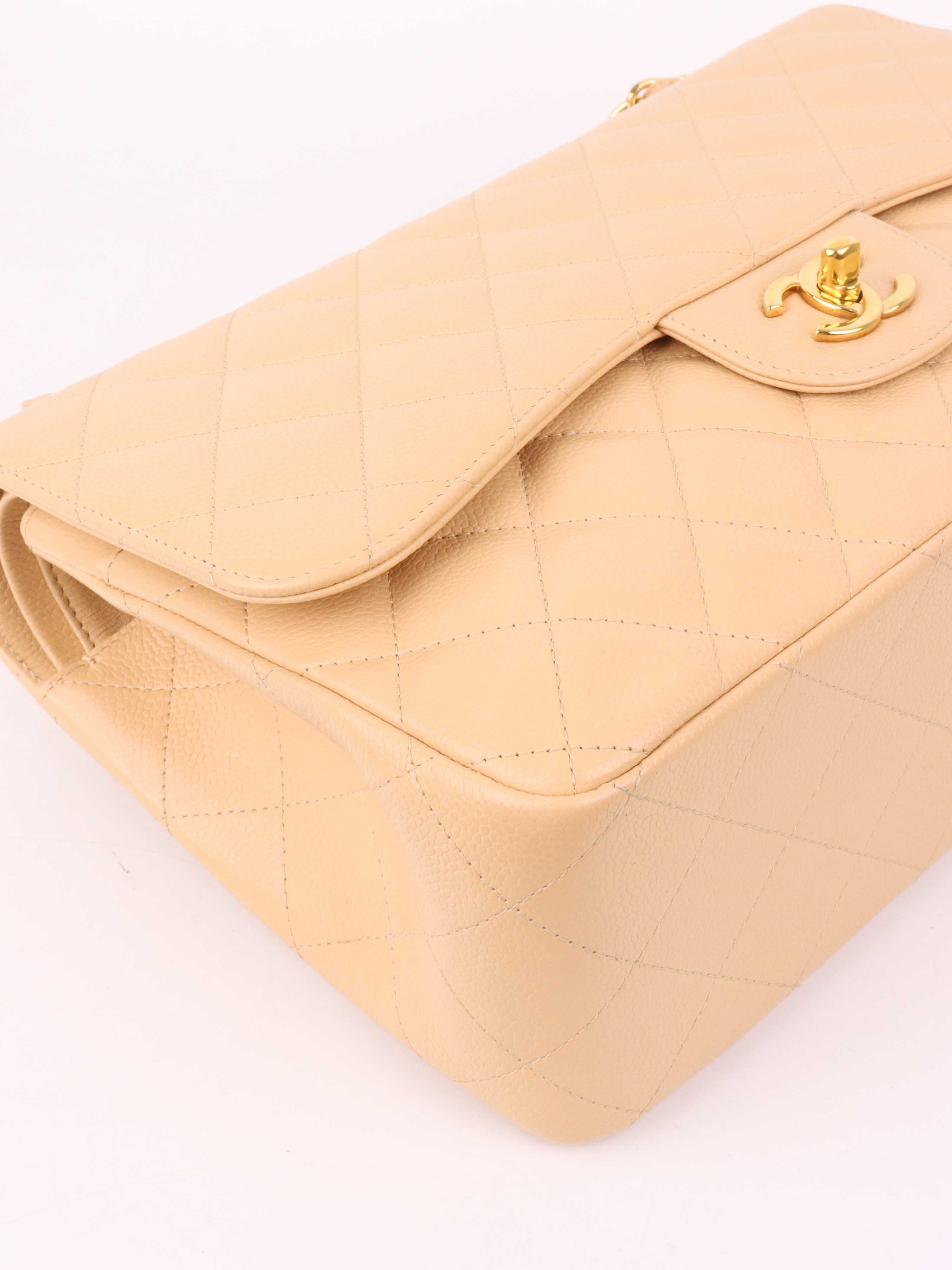 Chanel Beige Jumbo Classic Flap.