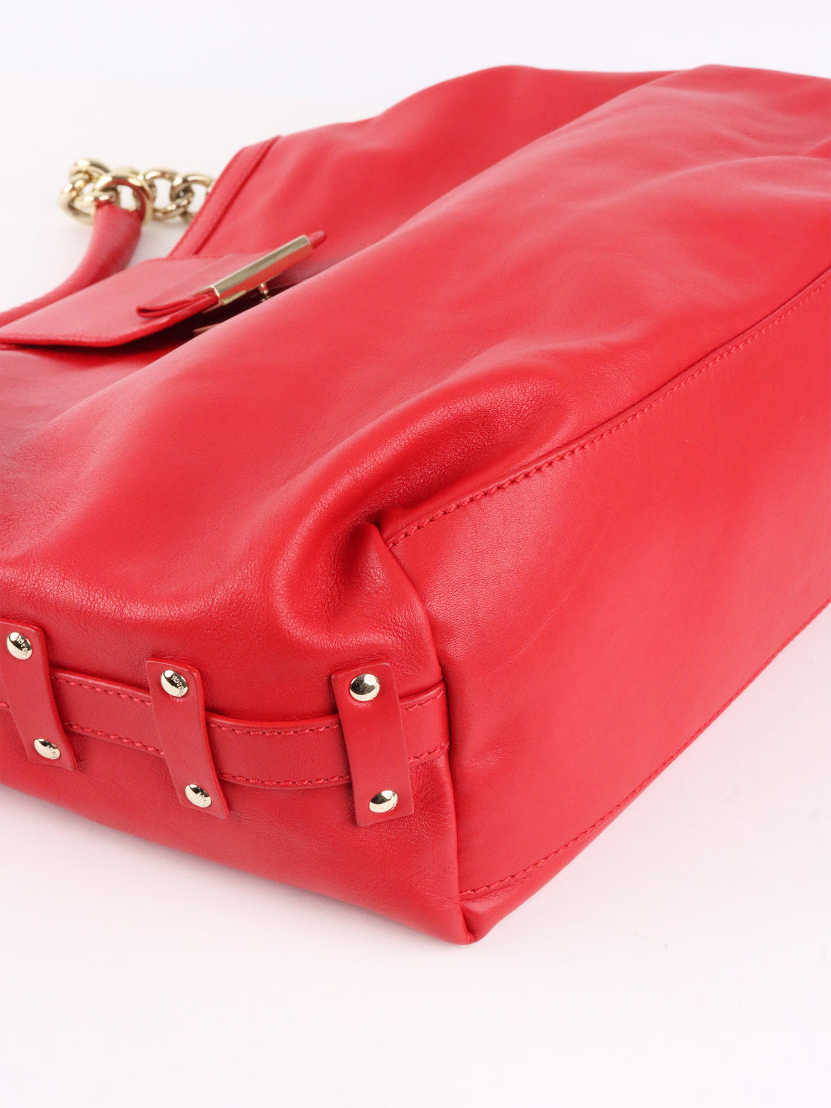 Versace Red Medusa Tag Lock Flap Shoulder Bag