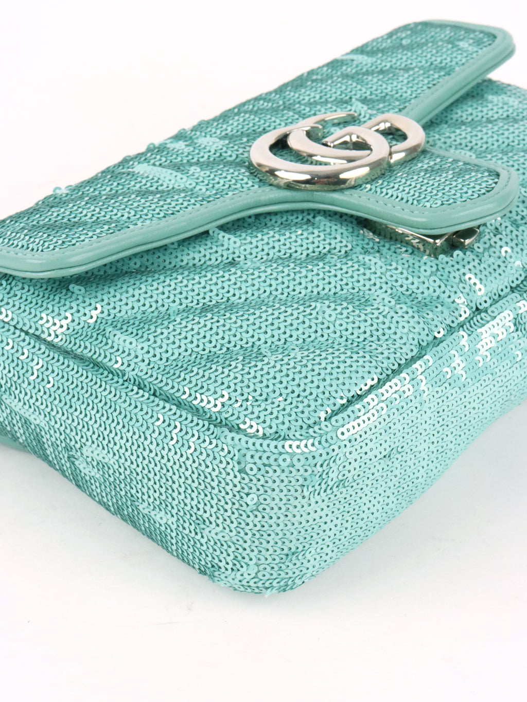 Gucci Mini Marmont Mint Green Sequin Shoulder Bag