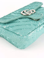 Gucci Mini Marmont Mint Green Sequin Shoulder Bag