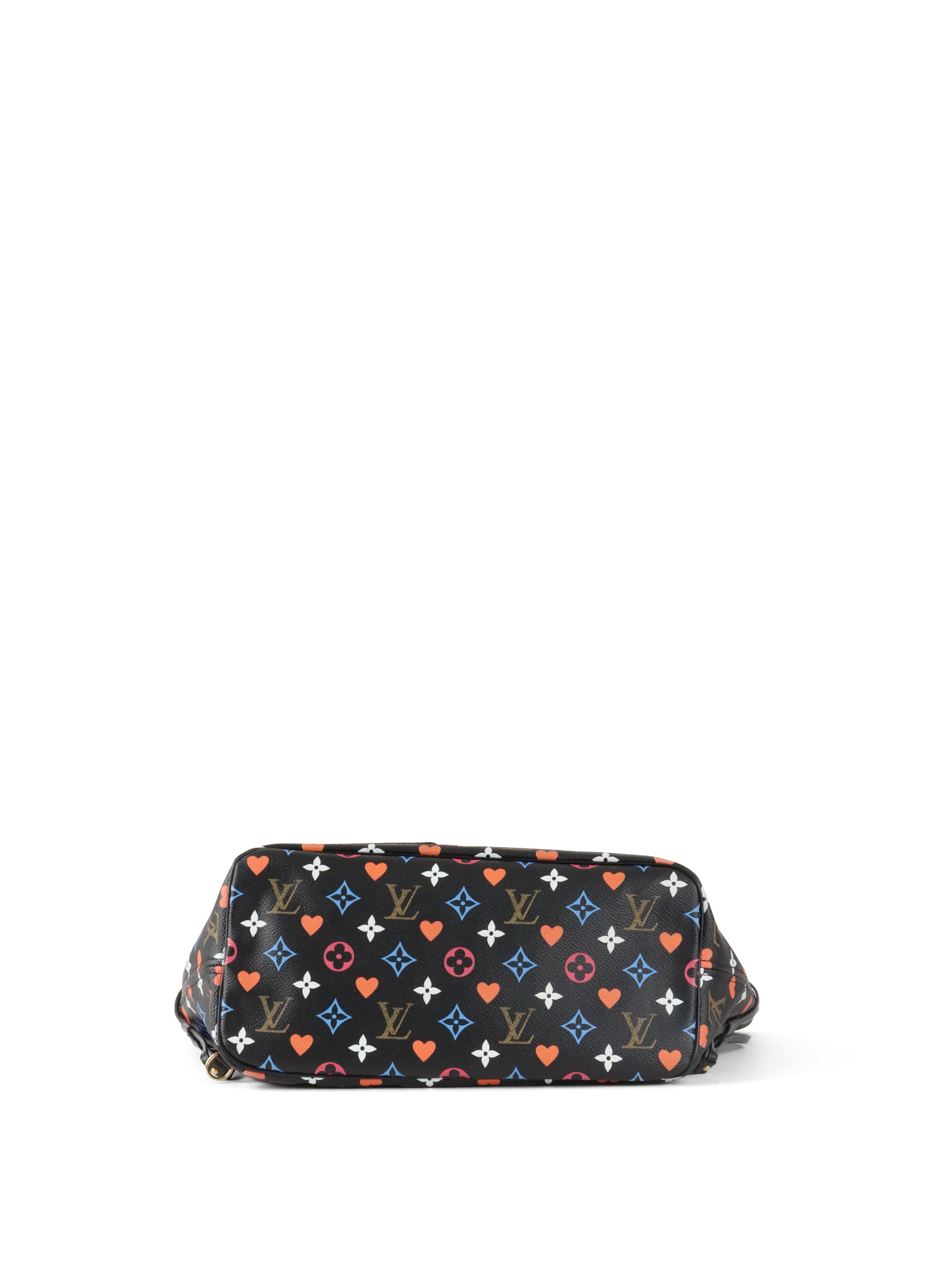 Louis Vuitton Black Multicolour Game On Neverfull MM Tote Bag