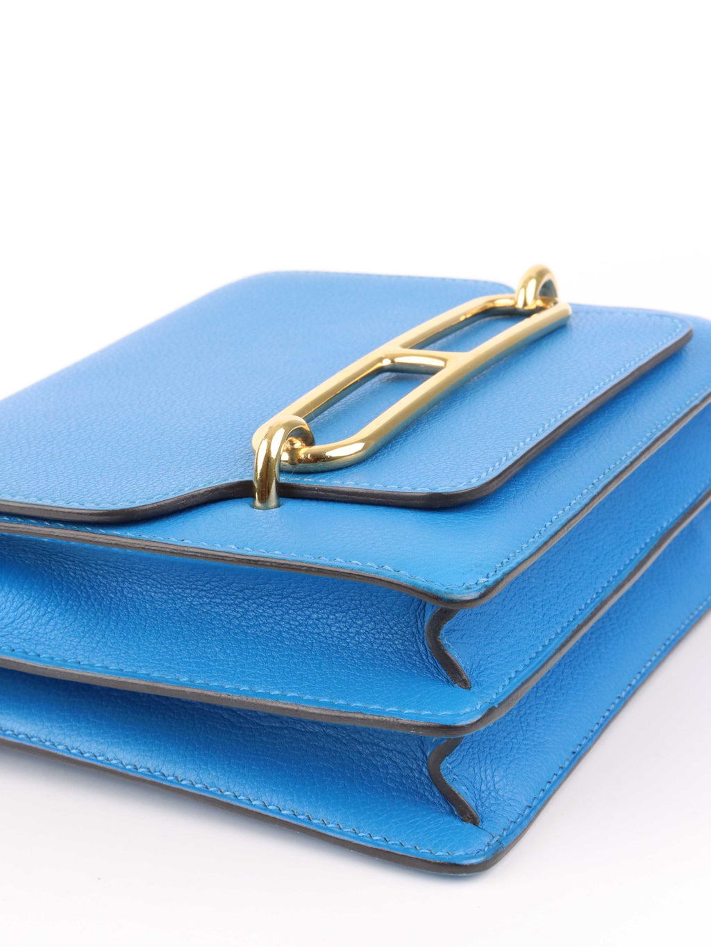 Hermes Mini Roulis Bag in Bleu Hydra GHW.